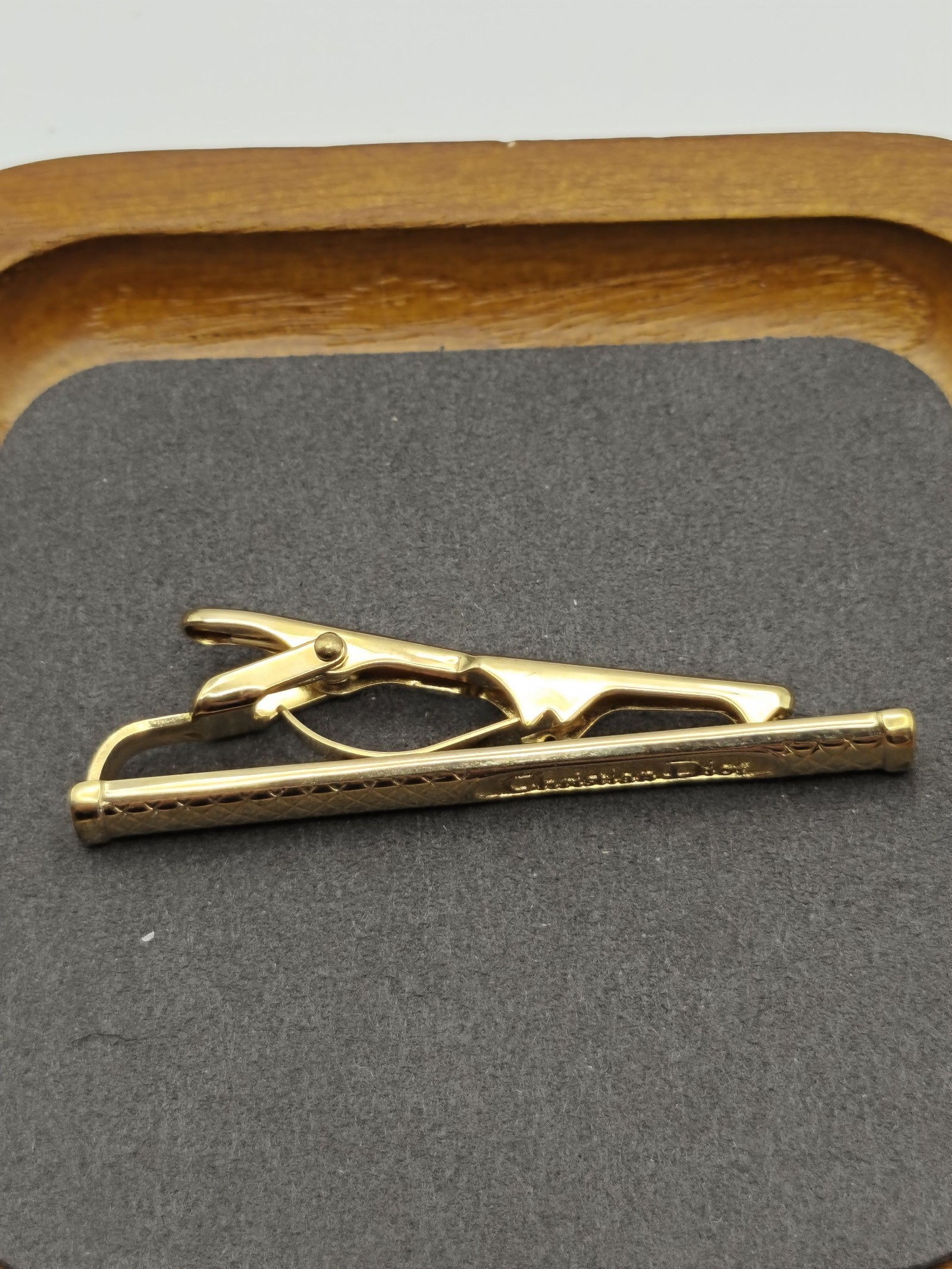 Christian Dior Gold Tone Tie Clip Men with Box image 9
