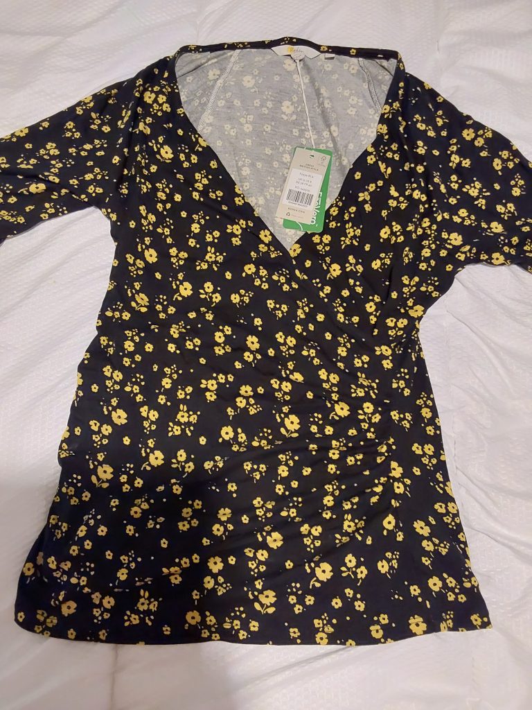 Boden Black & Yellow Floral Print Dress UK Womans Ladies Size 12 BNWT