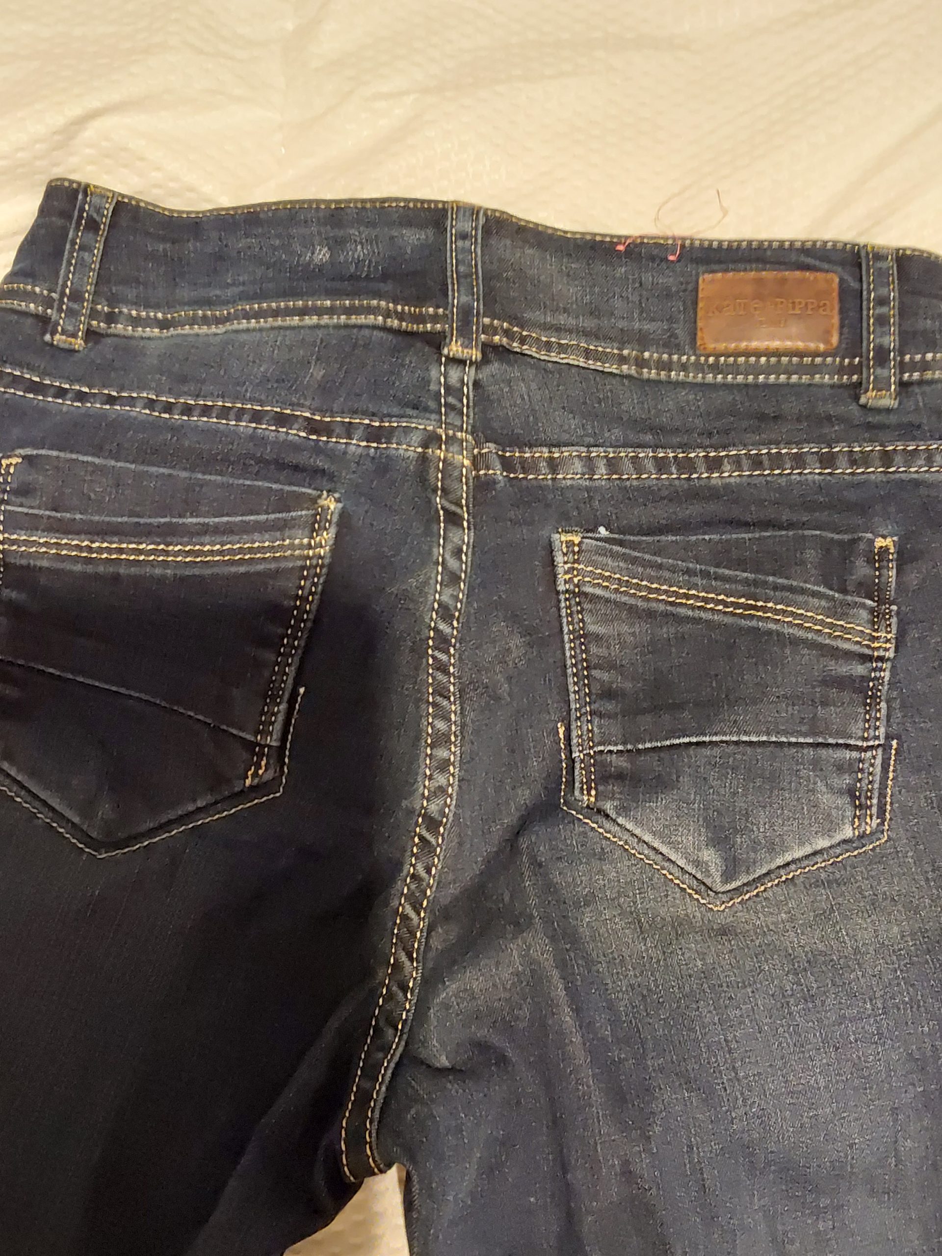Kate & Pippa Womens Dark Blue Denim Jeans 38 Double Button Closure Zip Up image 4