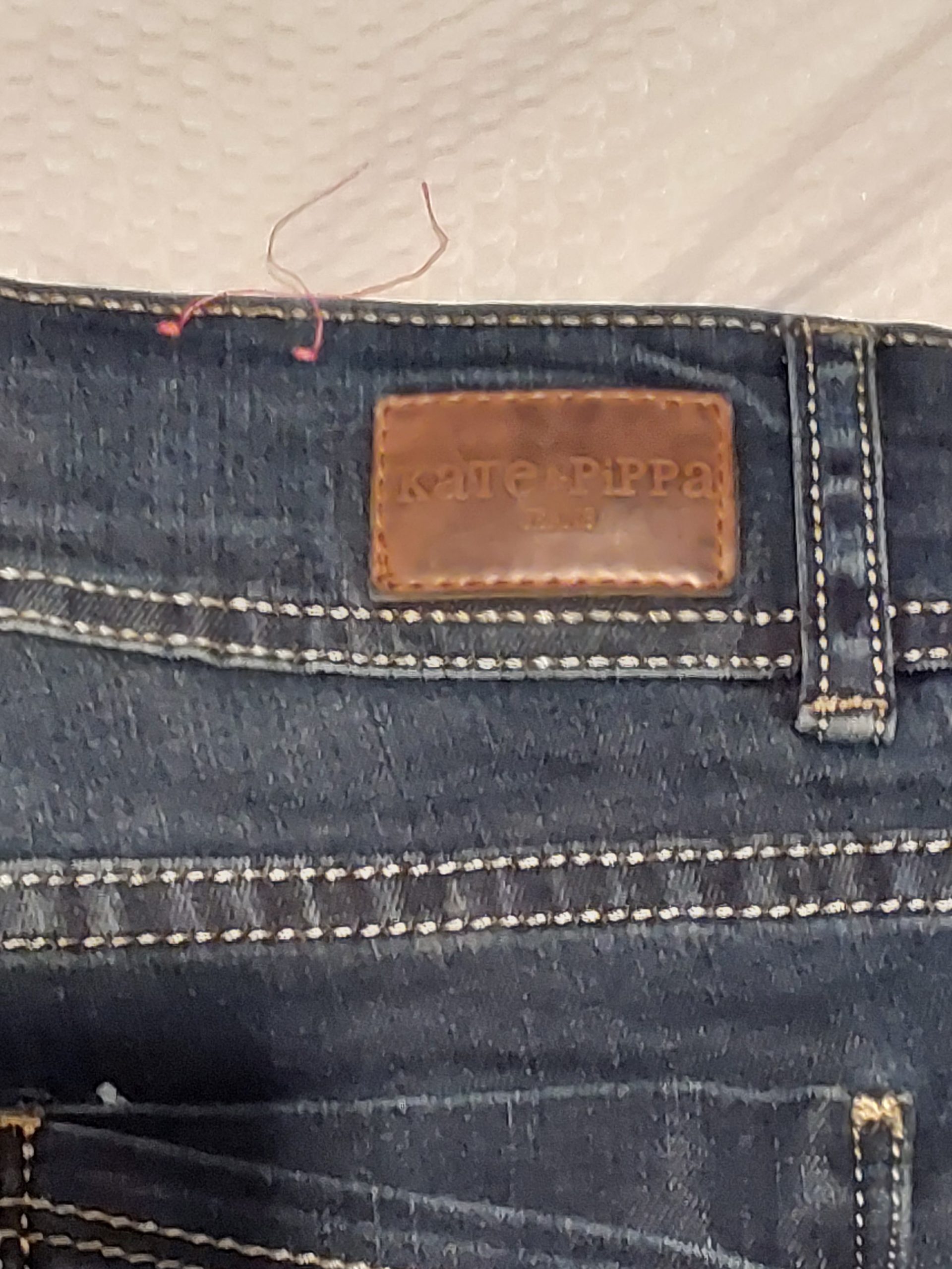 Kate & Pippa Womens Dark Blue Denim Jeans 38 Double Button Closure Zip Up image 5