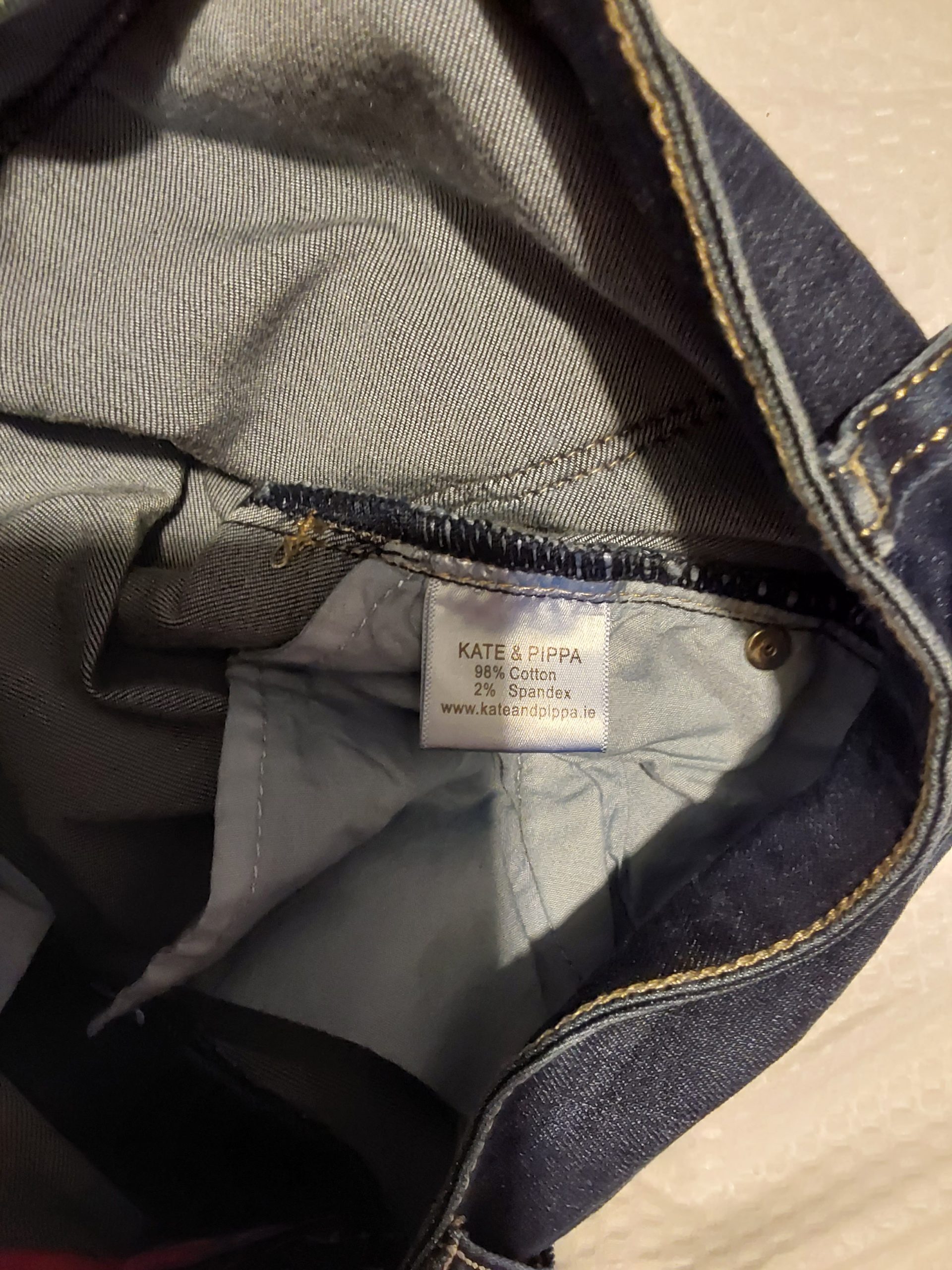 Kate & Pippa Womens Dark Blue Denim Jeans 38 Double Button Closure Zip Up image 6