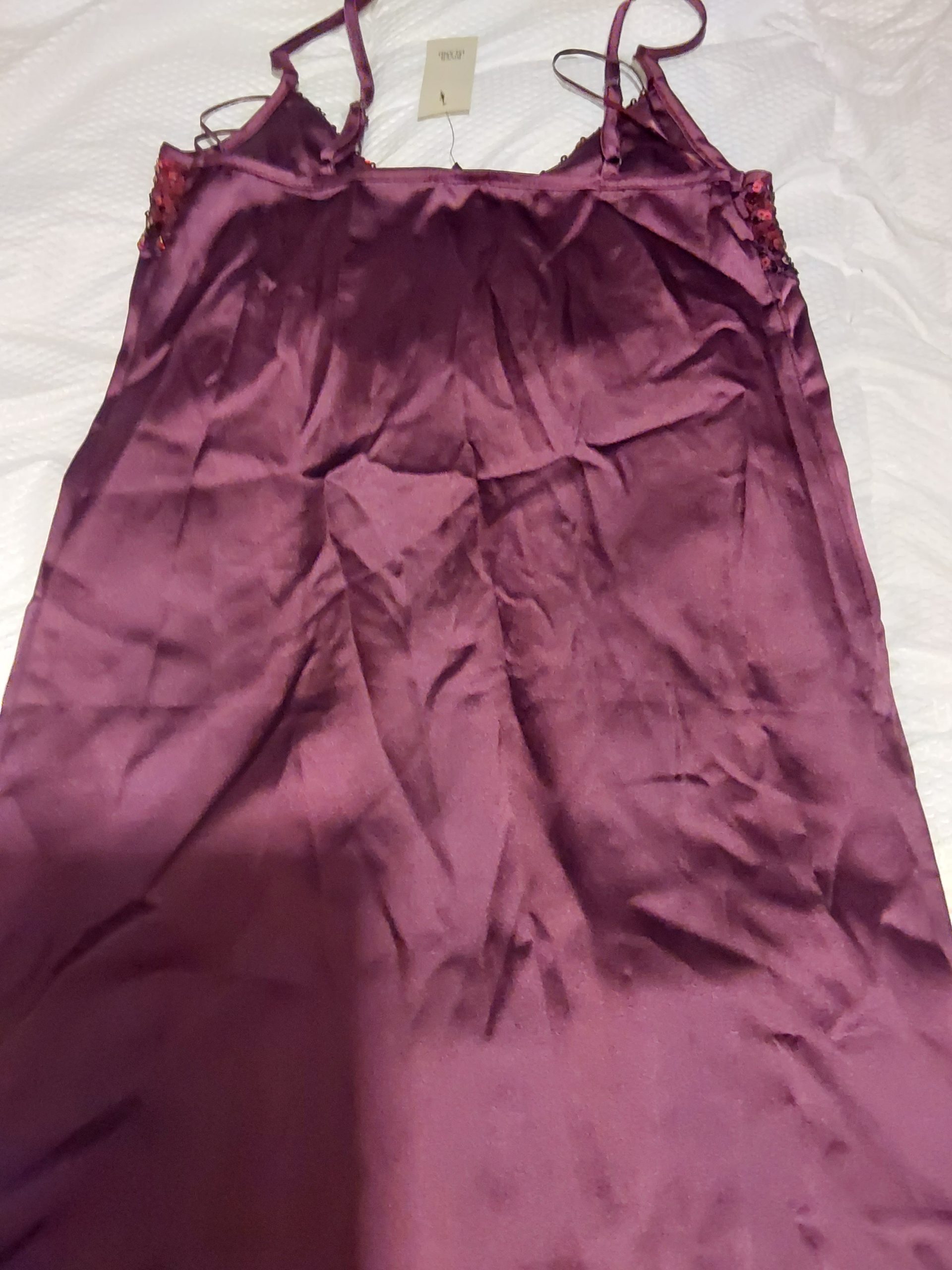 River Island Burgundy Sequin Detail Slip Dress UK Size 8 Party Cocktail Womens image 4