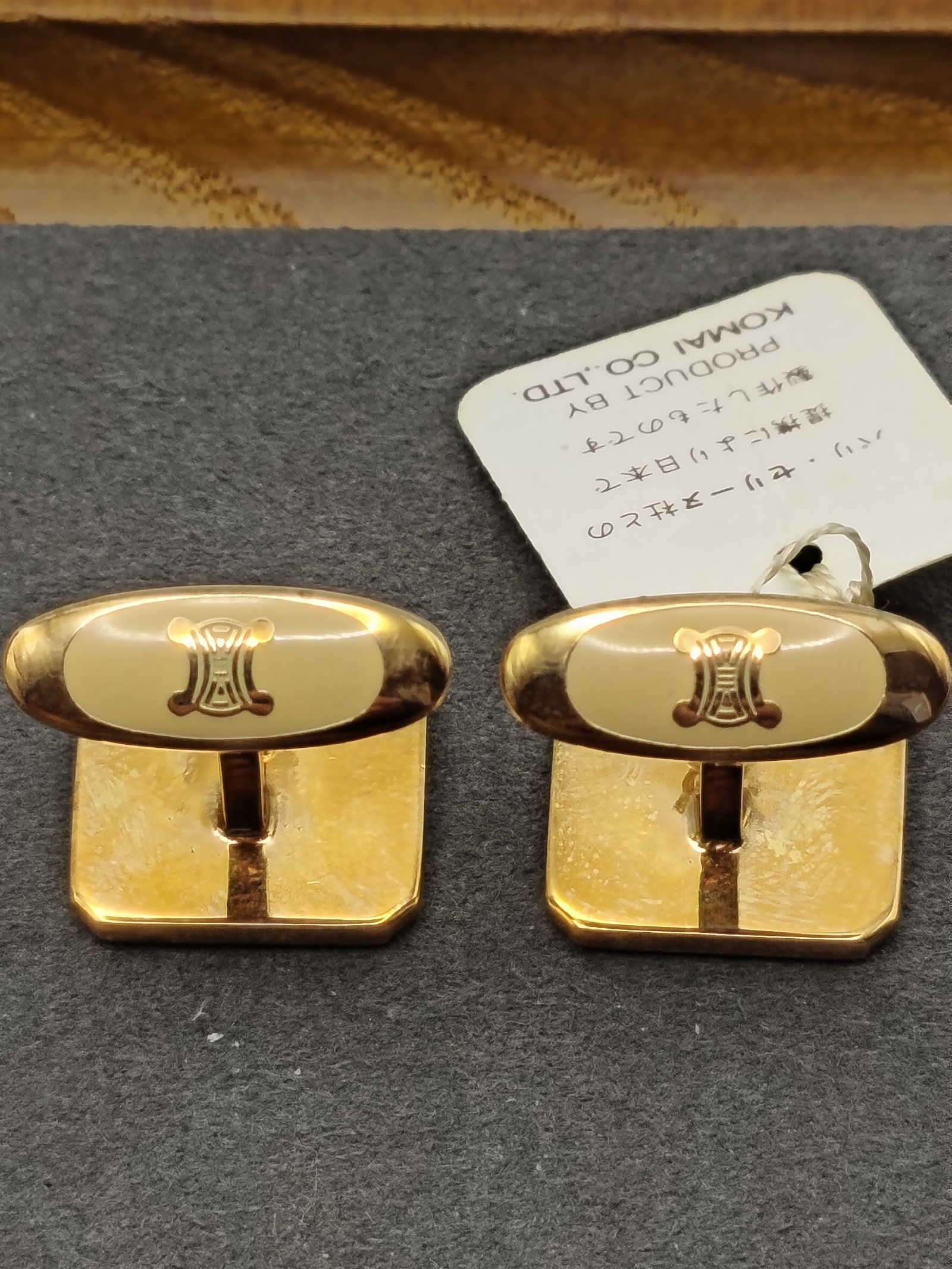 Celine Gold & Silver Tone Tie Clip & Cufflinks Set image 7