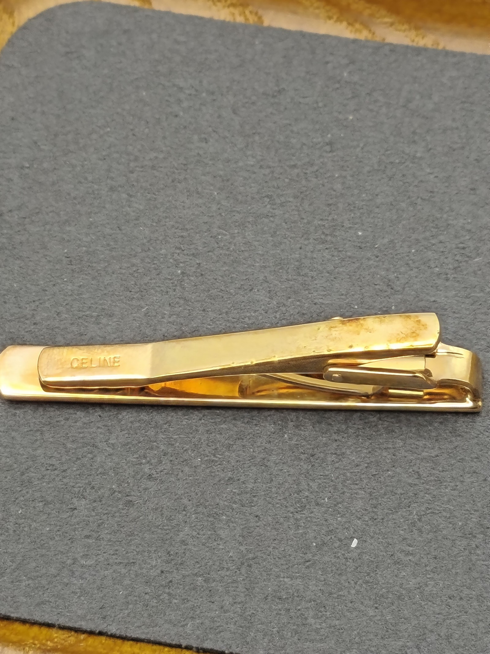 Celine Gold & Silver Tone Tie Clip & Cufflinks Set image 8