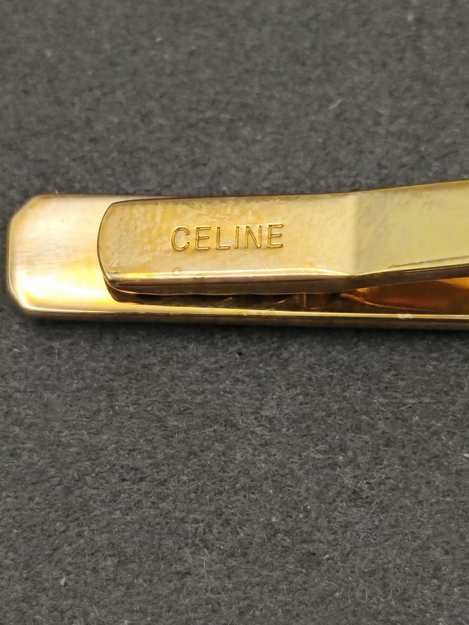 Celine Gold & Silver Tone Tie Clip & Cufflinks Set image 9