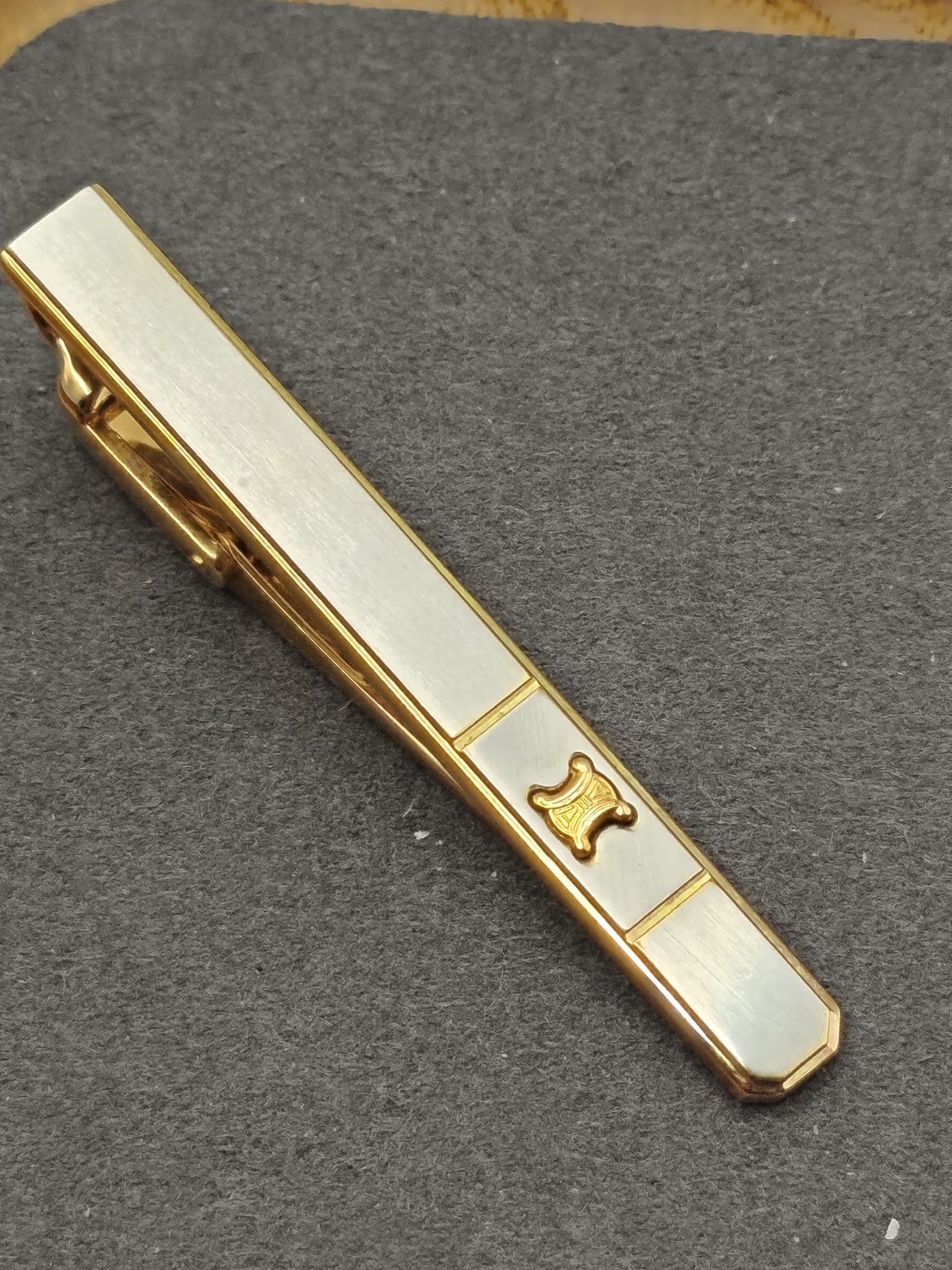 Celine Gold & Silver Tone Tie Clip & Cufflinks Set image 10