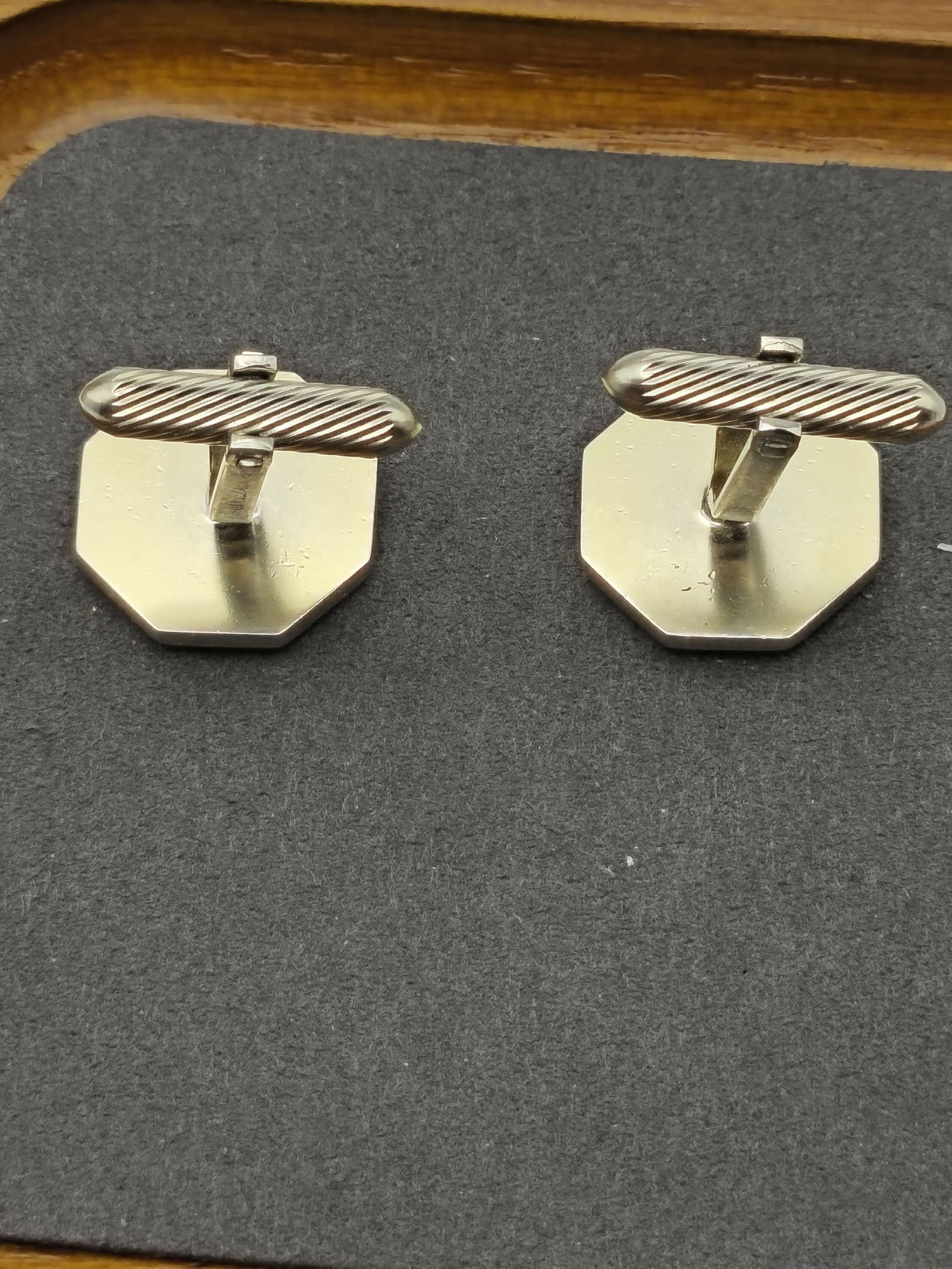 S.T. Dupont Gold & Silver Octagonal Cufflinks & Tie Clip Set Other image 9