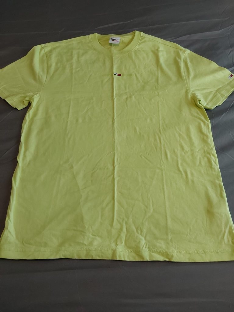 Tommy Jeans Yellow Logo T-Shirt Large Classic Fit Mens Large Summer