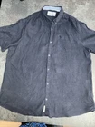 Original Penguin Black Cotton Linen Blend Shirt Large image 4