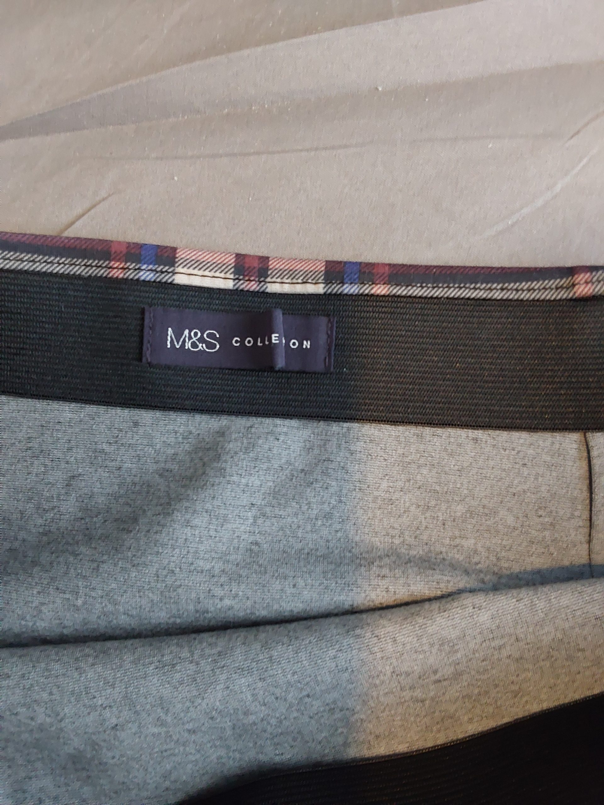 Marks & Spencers Collection Blue & Navy Tartan Pencil Skirt UK 12 Ladies Womans image 2