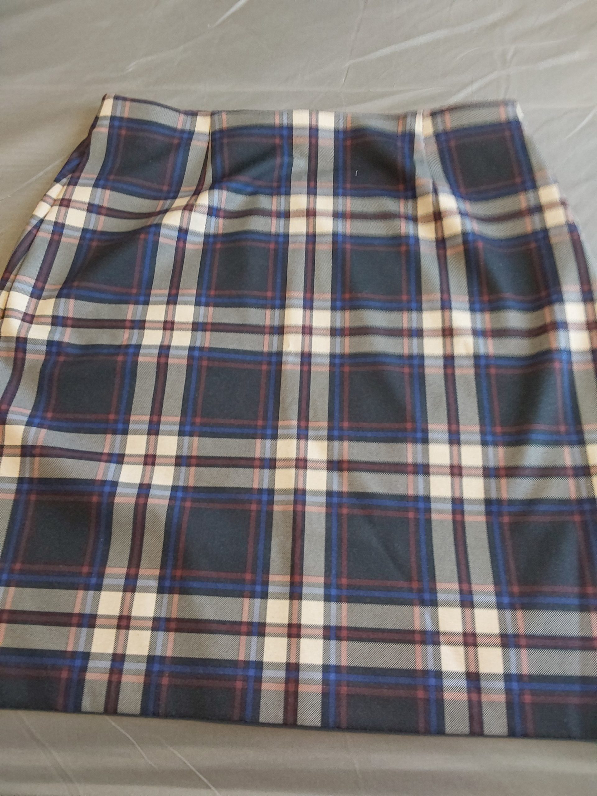 Marks & Spencers Collection Blue & Navy Tartan Pencil Skirt UK 12 Ladies Womans image 4
