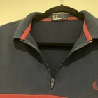 Fred Perry Navy & Red Half Zip Polo Shirt Small Contrast Collar image 4