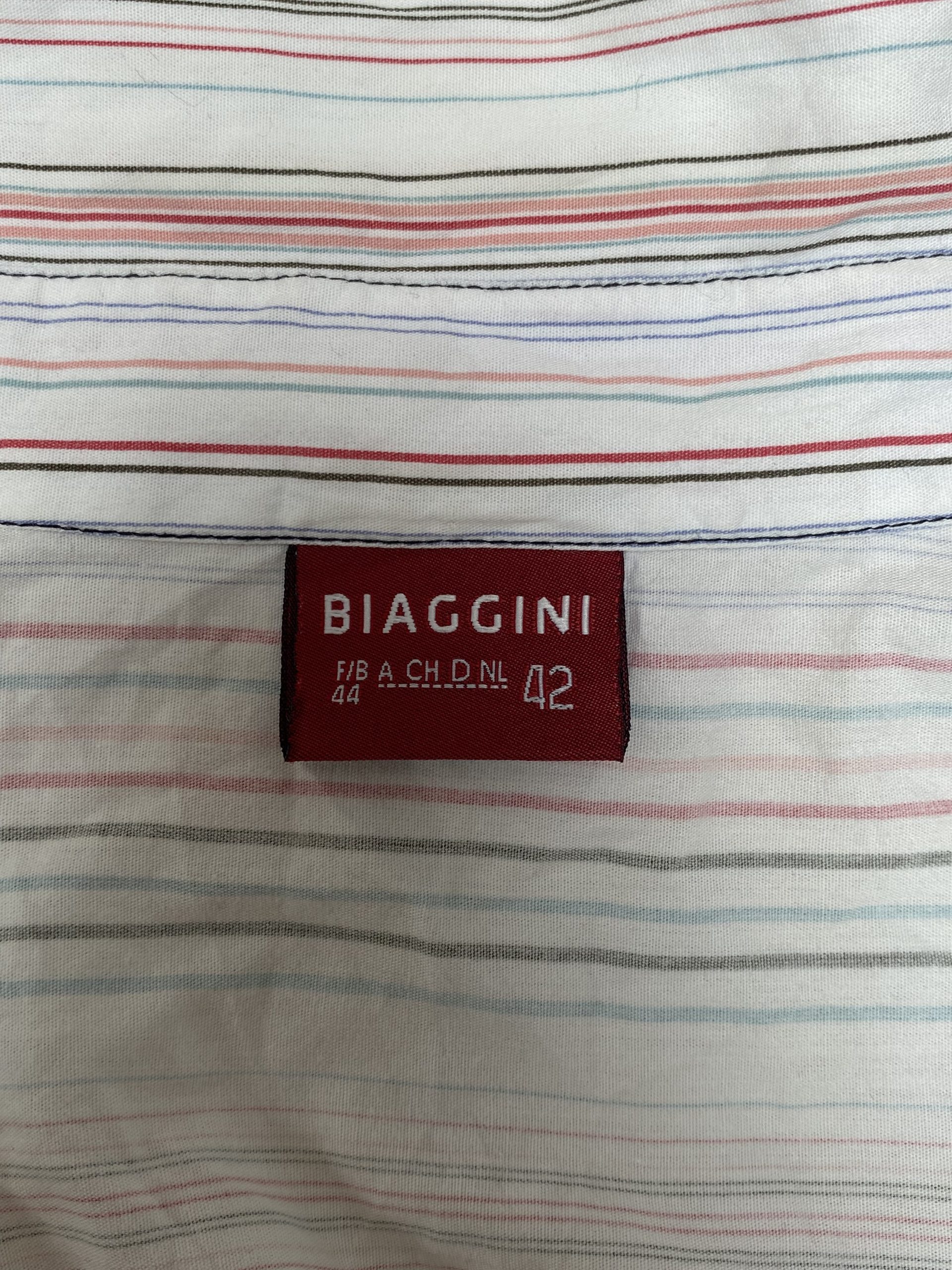 Biaggini White & Red Striped Sleeveless Shirt Size 14 image 4