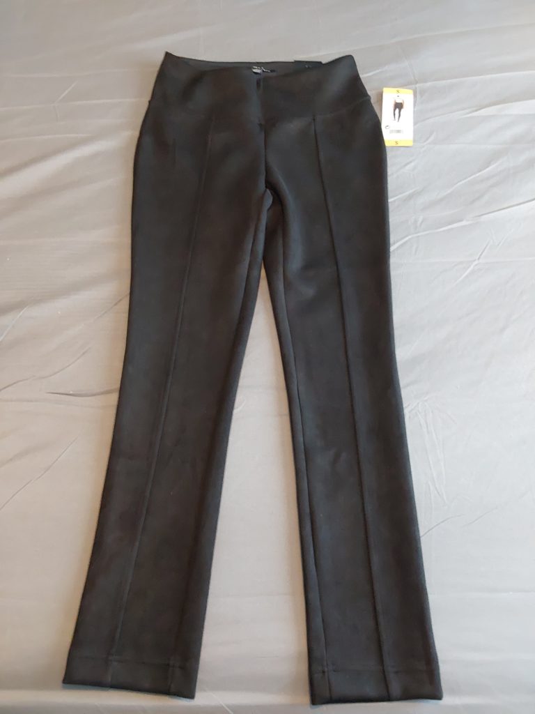 Andrew Marc Black Slim Fit Trousers Small Stretch UK 8 Ladies Womans Velvet Feel