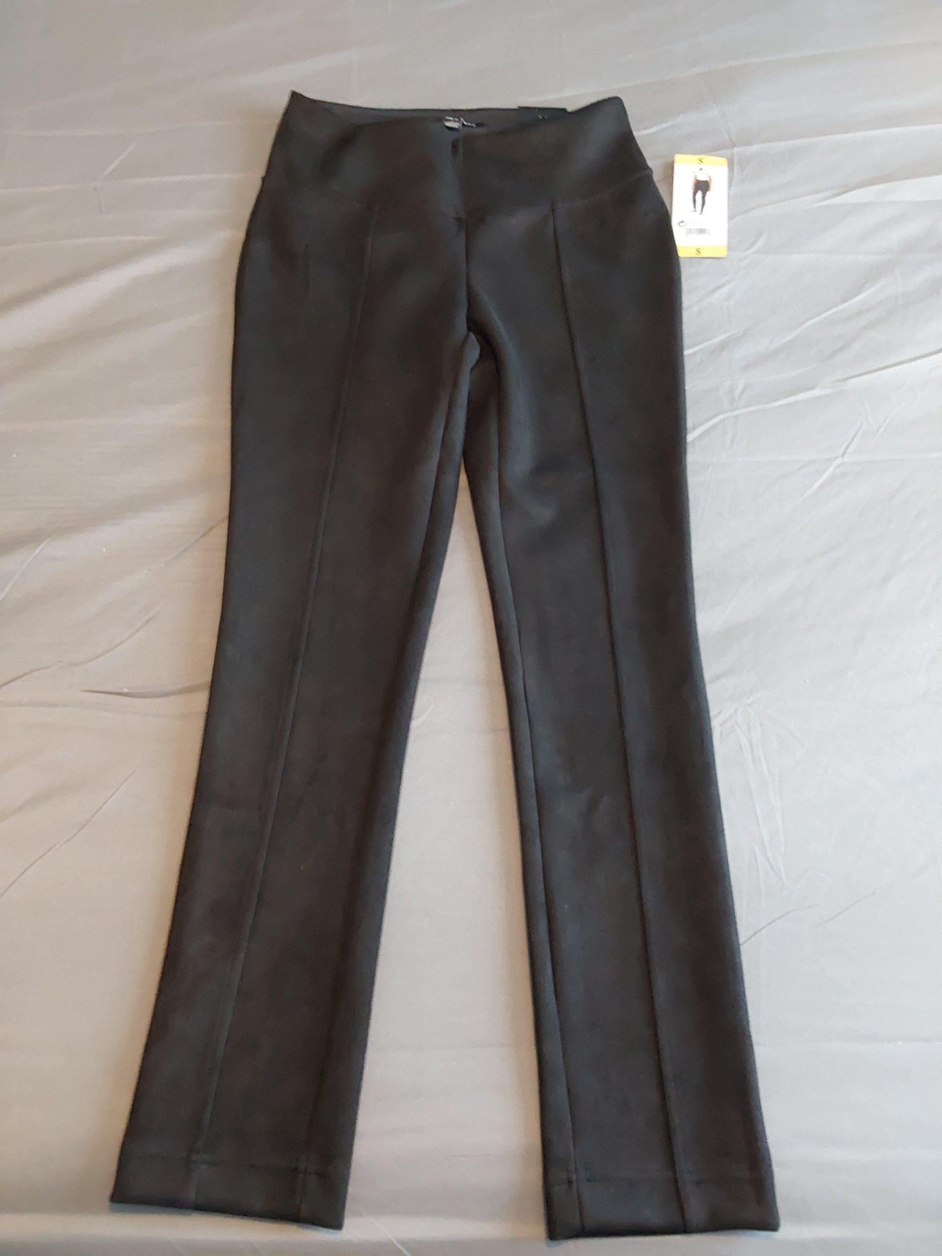 Andrew Marc Black Slim Fit Trousers Small Stretch UK 8 Ladies Womans Velvet Feel