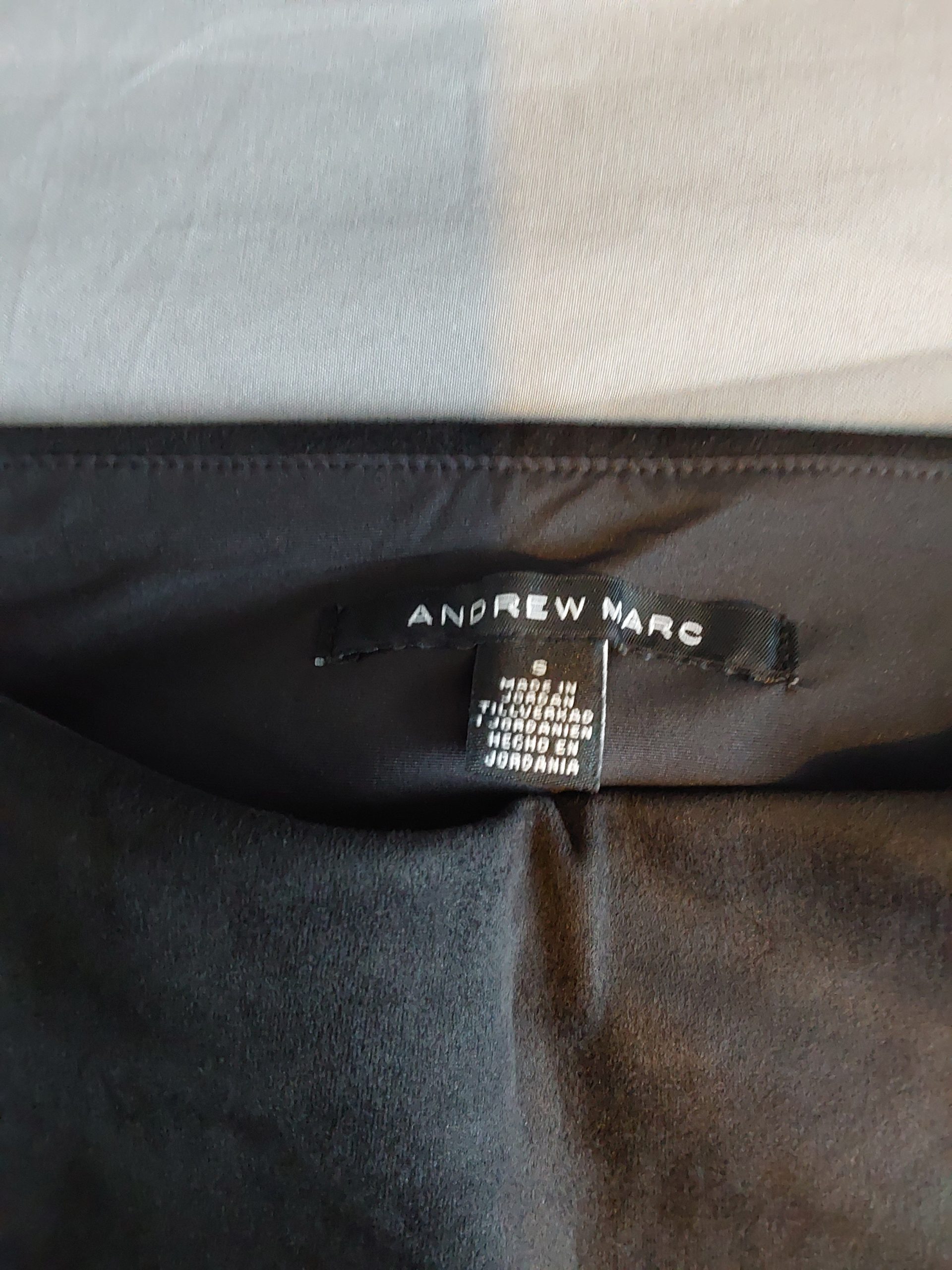 Andrew Marc Black Slim Fit Trousers Small Stretch UK 8 Ladies Womans Velvet Feel image 3