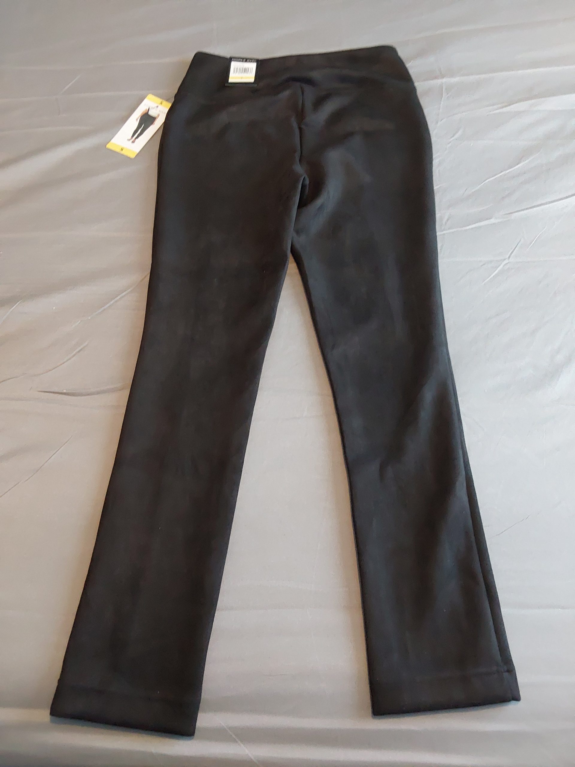 Andrew Marc Black Slim Fit Trousers Small Stretch UK 8 Ladies Womans Velvet Feel image 4