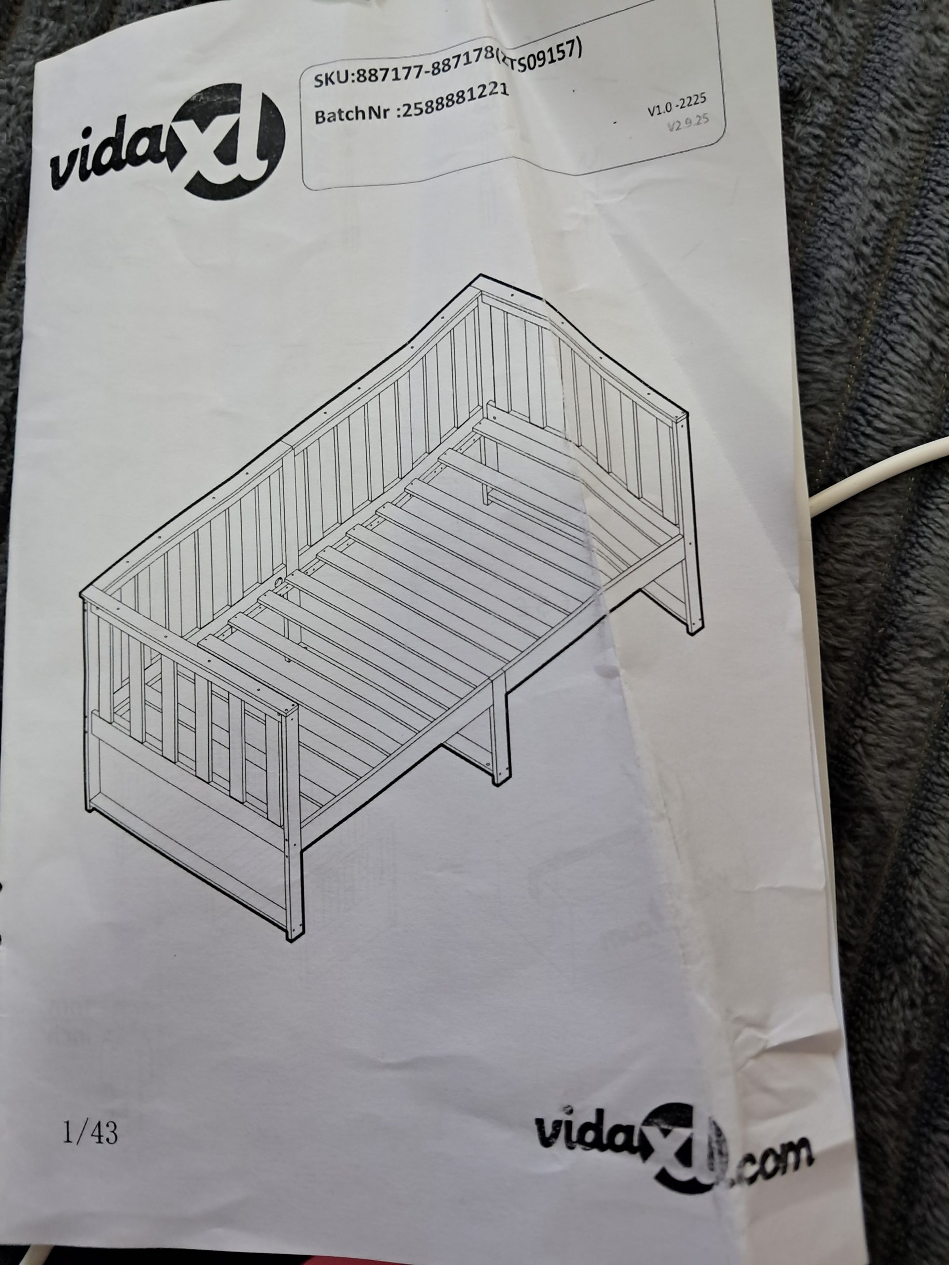 NIEUW Uittrekbaar Bed / Bedbank (203,5 x 183 cm) – Wit Massief Hout image 3