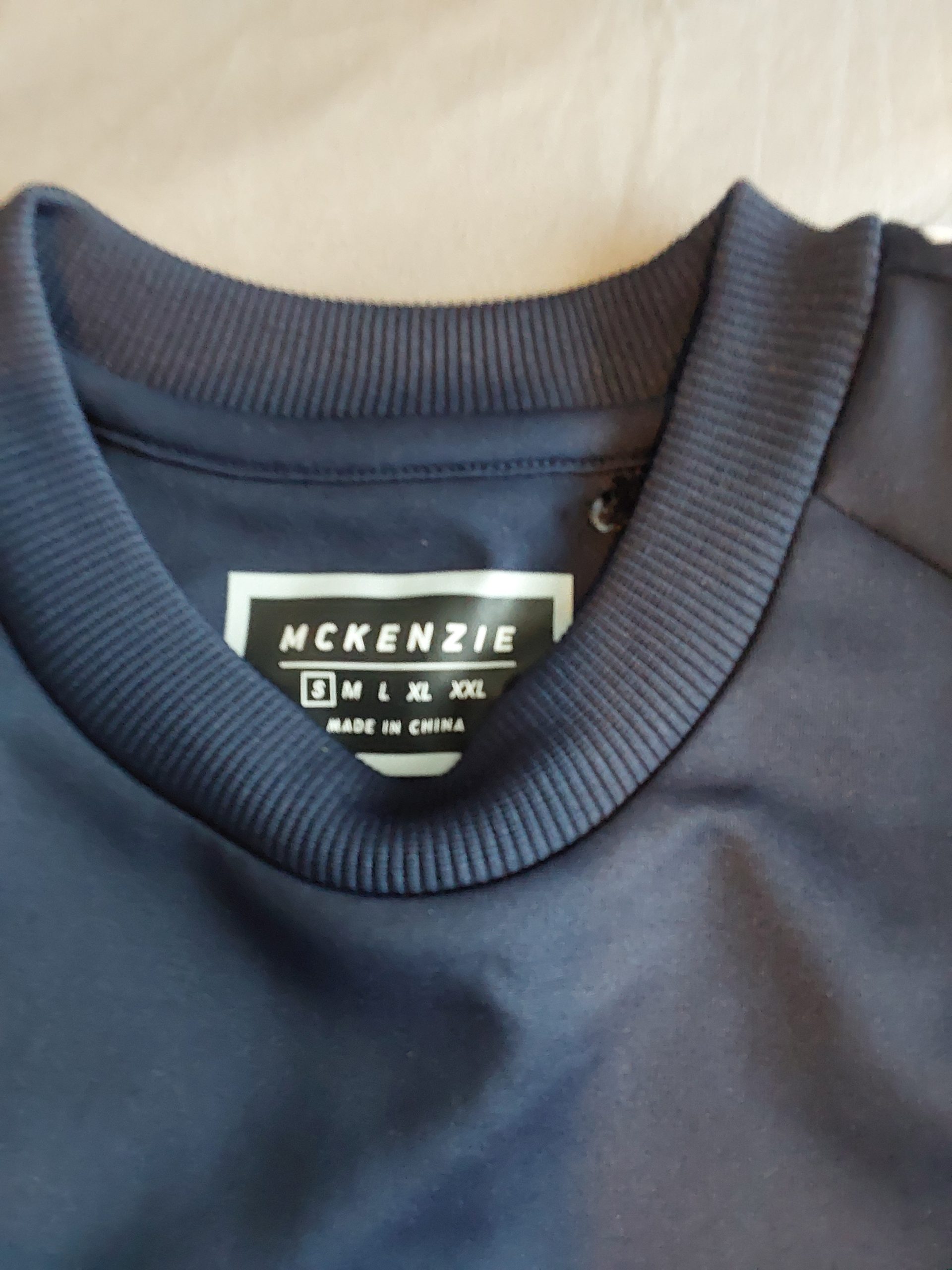 McKenzie Navy Blue Sweatshirt Small Mens Logo Tape Sleeves image 2