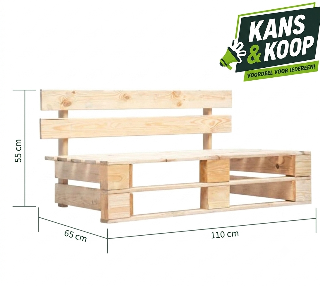 NIEUW Houten Palletbank Tuinbank Massief Hout
