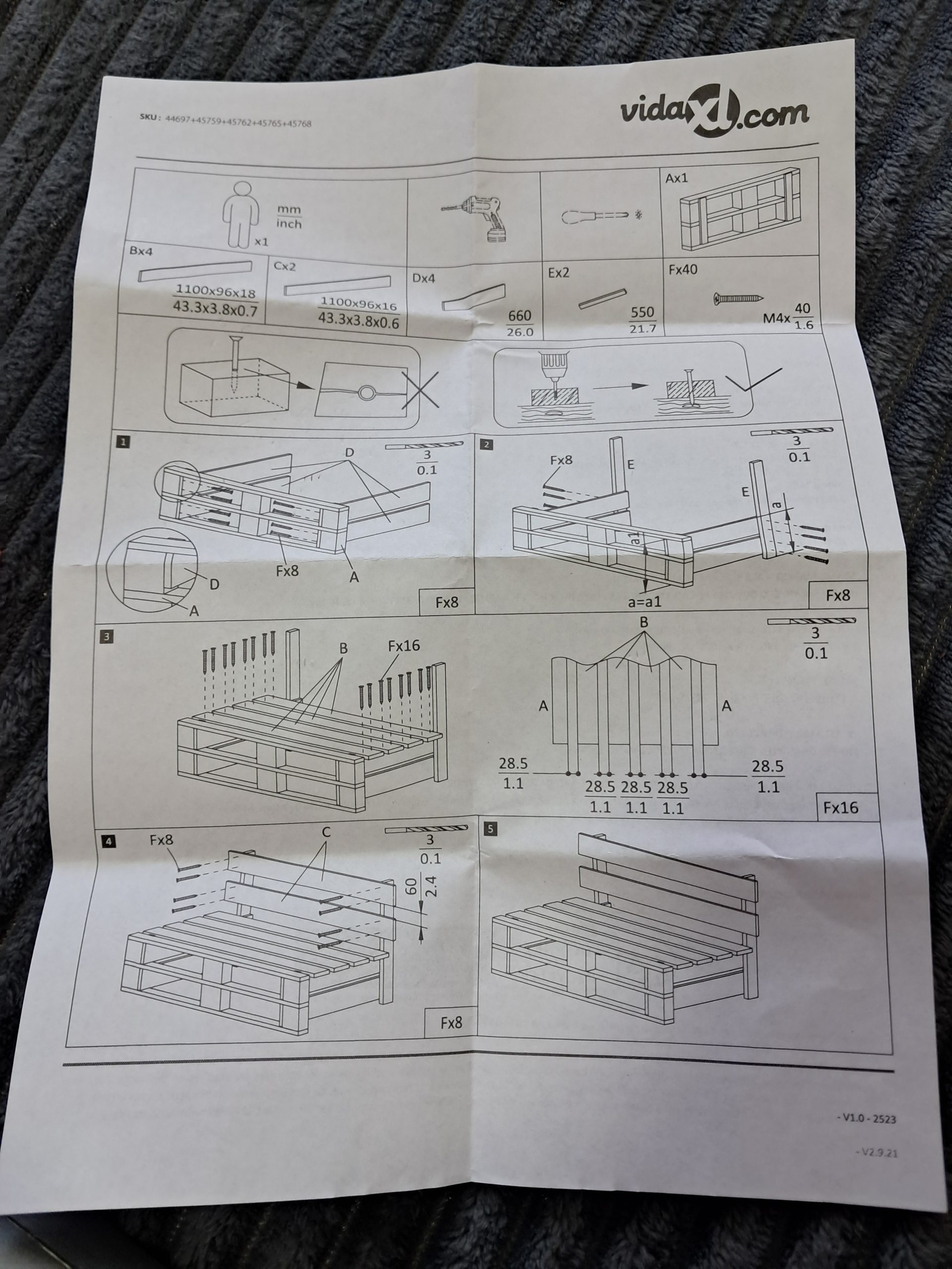 NIEUW Houten Palletbank Tuinbank Massief Hout image 2