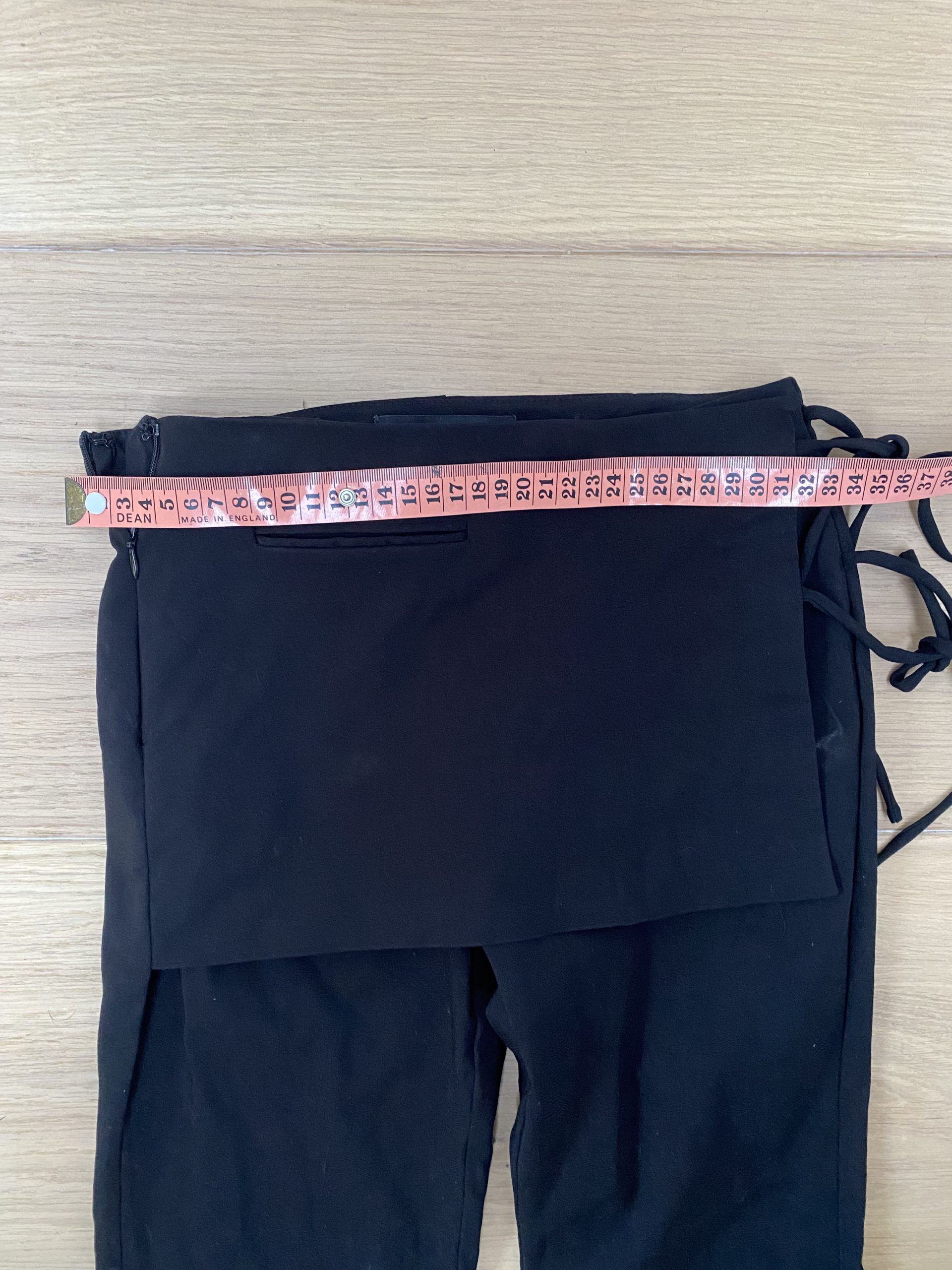 Y2K Black Flare Leg Wraparound Skirt Trousers size S image 3