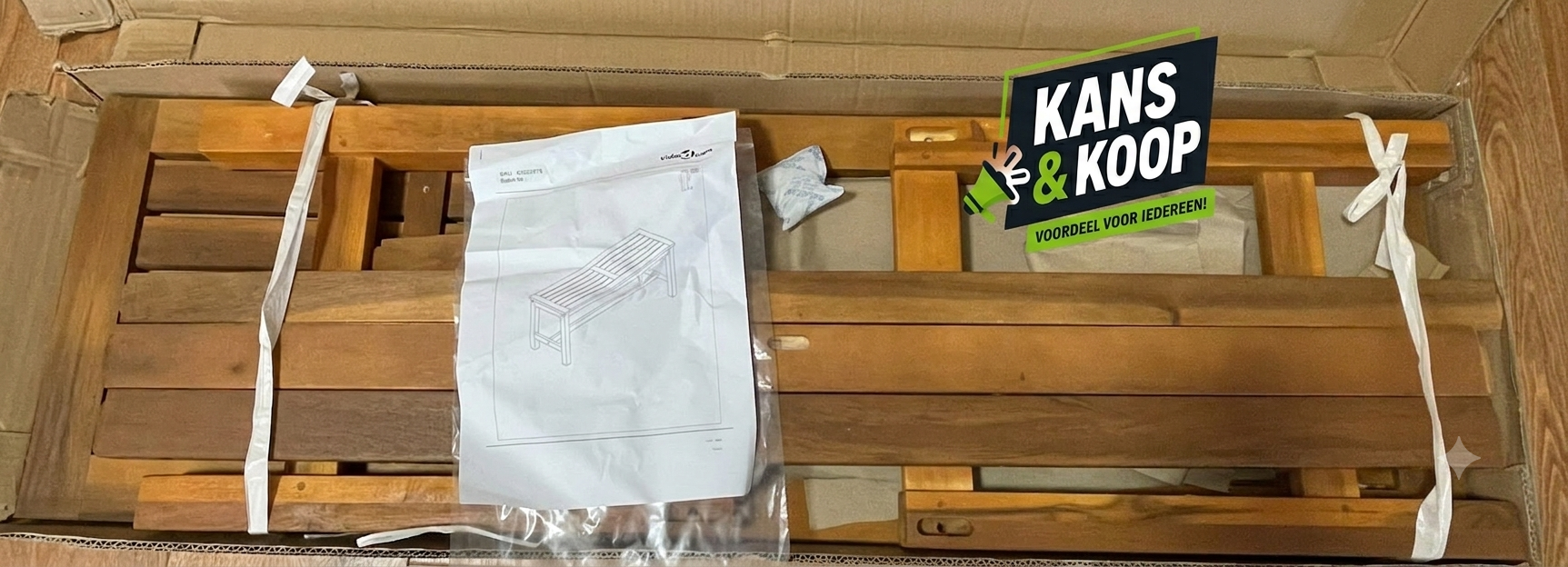 Houten Tuinbank Parkbank 2 stuks beschikbaar