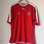 Puma Red & White Football Shirt Size L Euro Cup Logo 3063