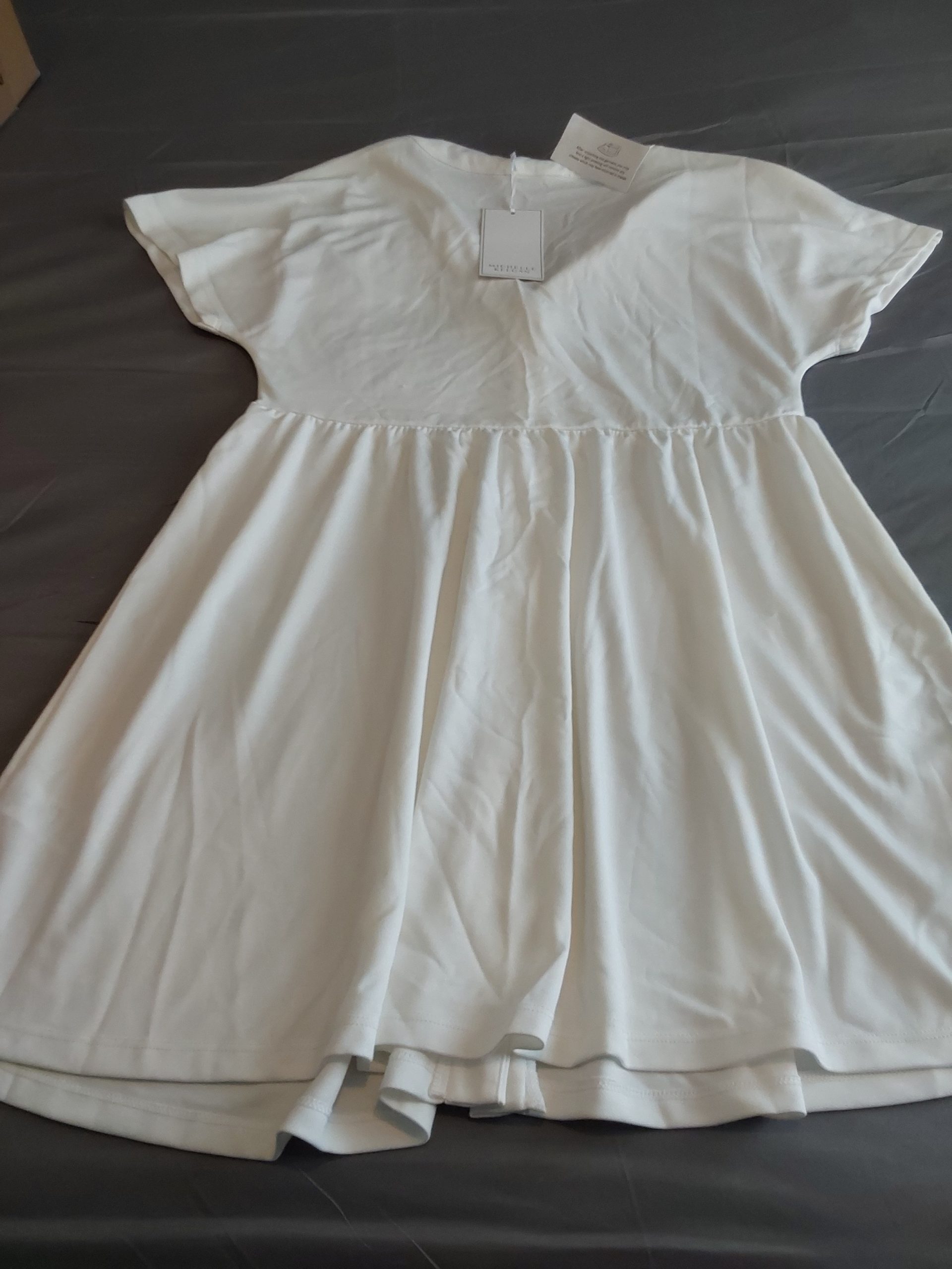 Michelle Keegan White Dress UK 8 Button Front Summer Ladies Womans