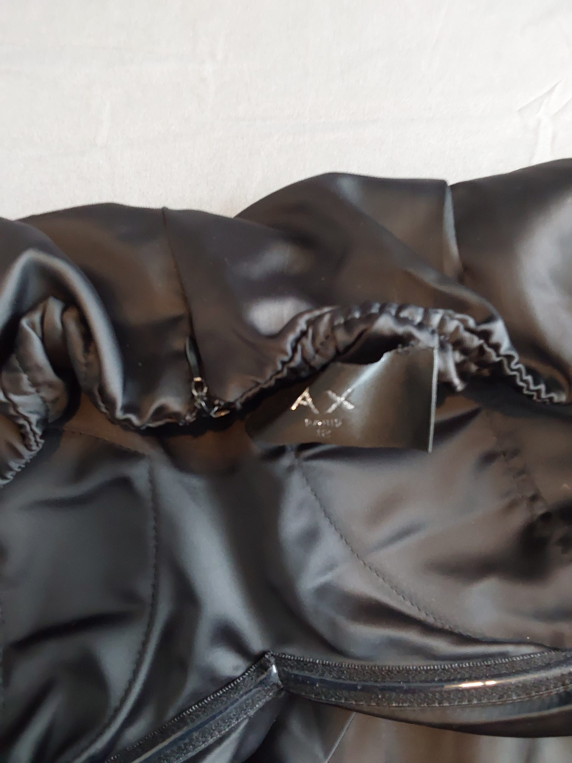 AX Paris Black & Gold Satin Dress S Beaded Neckline Ladies Cocktail Party image 3