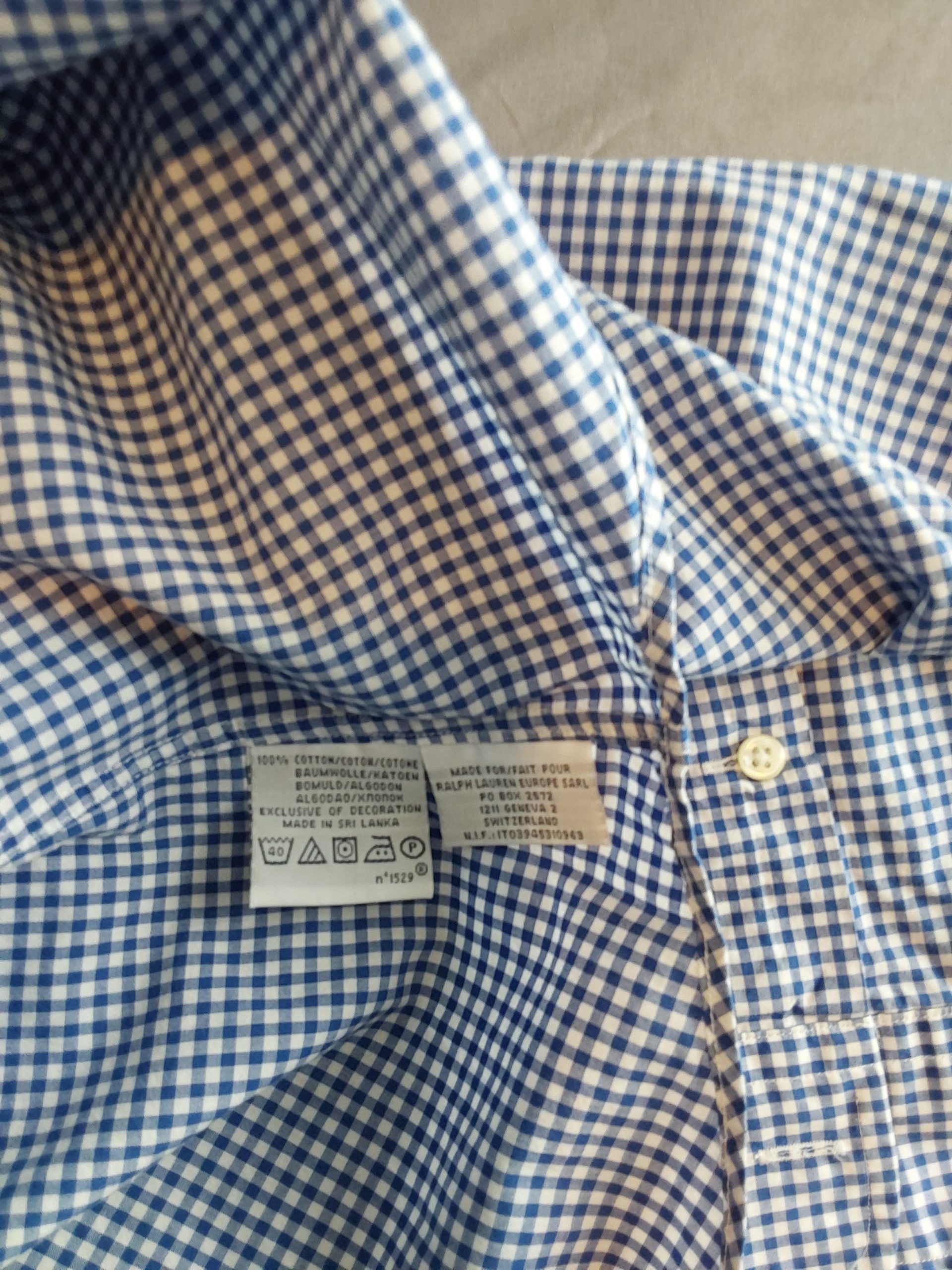 Polo by Ralph Lauren Blue & White Checkered Shirt Medium Mens image 3