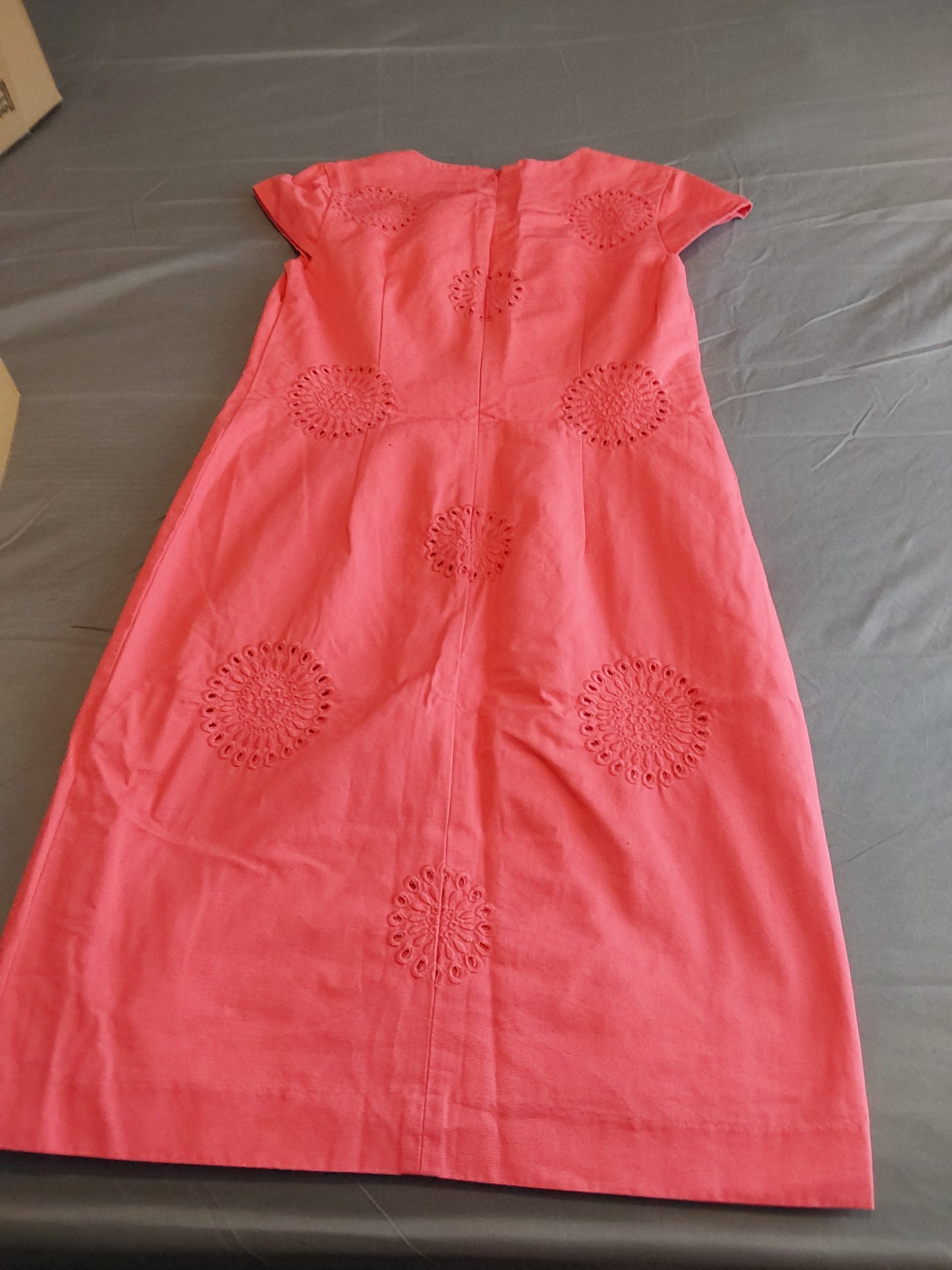 Boden Pink Cotton Dress Medium Eyelet Detail Summer Garden Party image 5