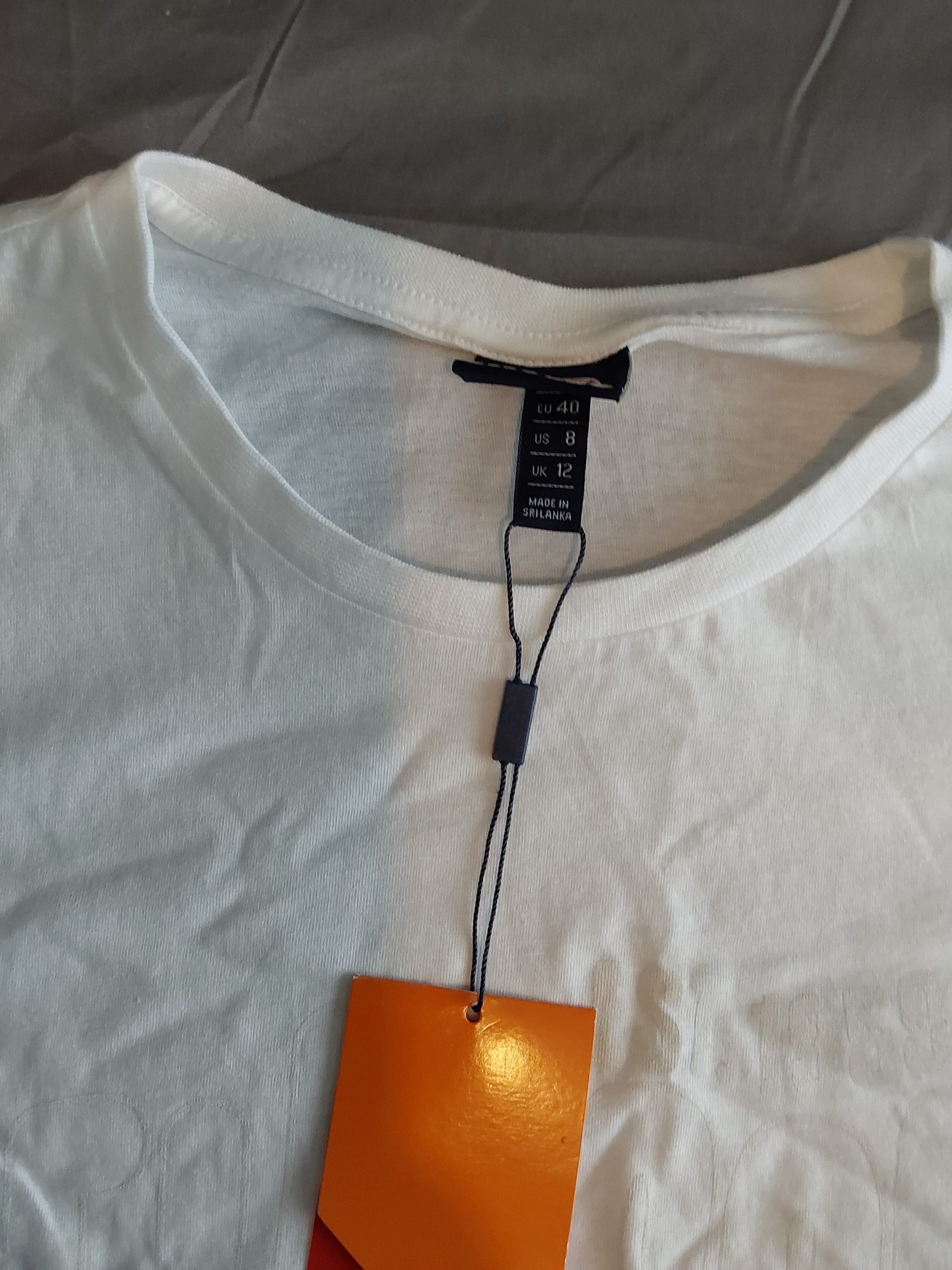 Ellesse White Cotton T-Shirt UK 12 New With Tags Short Sleeve image 2