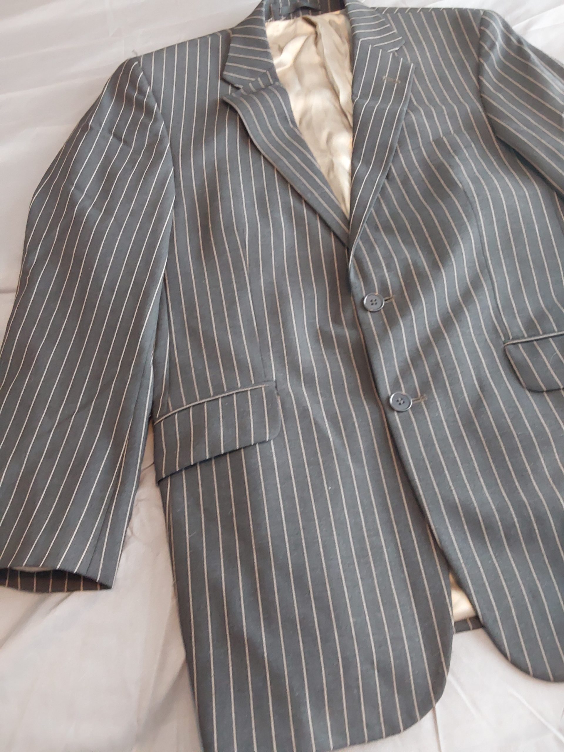 Kartel Grey Pinstripe Blazer Jacket 38S Polyester Viscose Lycra Mens image 3