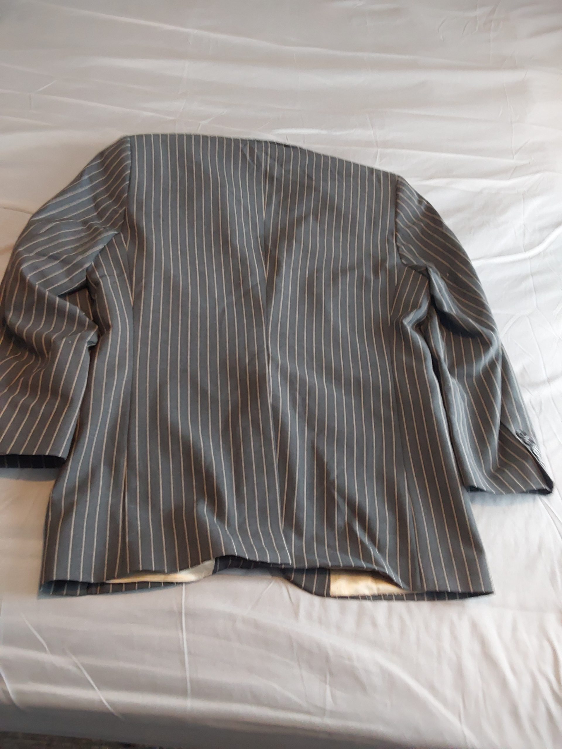 Kartel Grey Pinstripe Blazer Jacket 38S Polyester Viscose Lycra Mens image 6