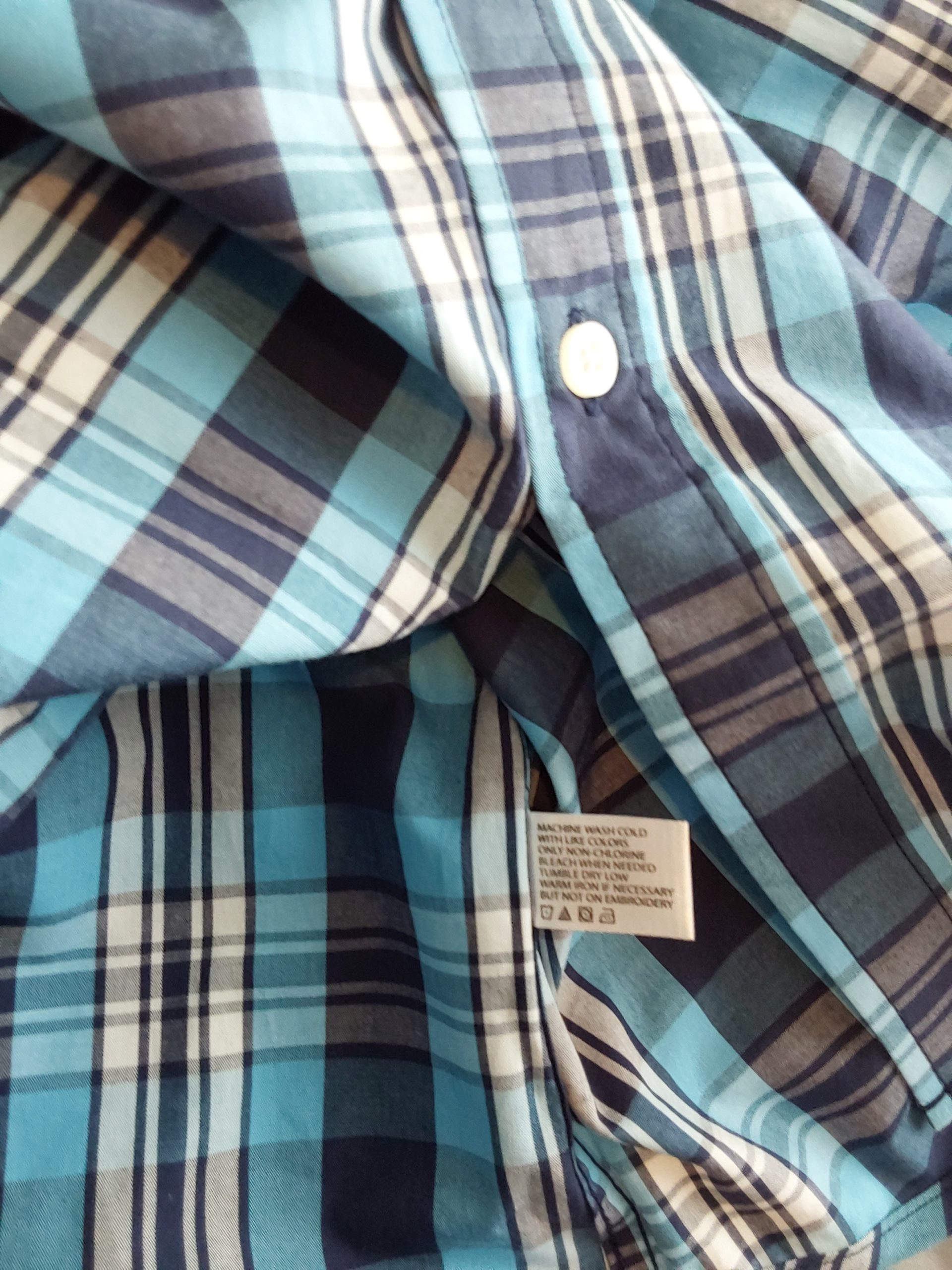 U.S. Polo Assn. Men's Blue & Navy Plaid Shirt Medium New 100% Cotton image 3