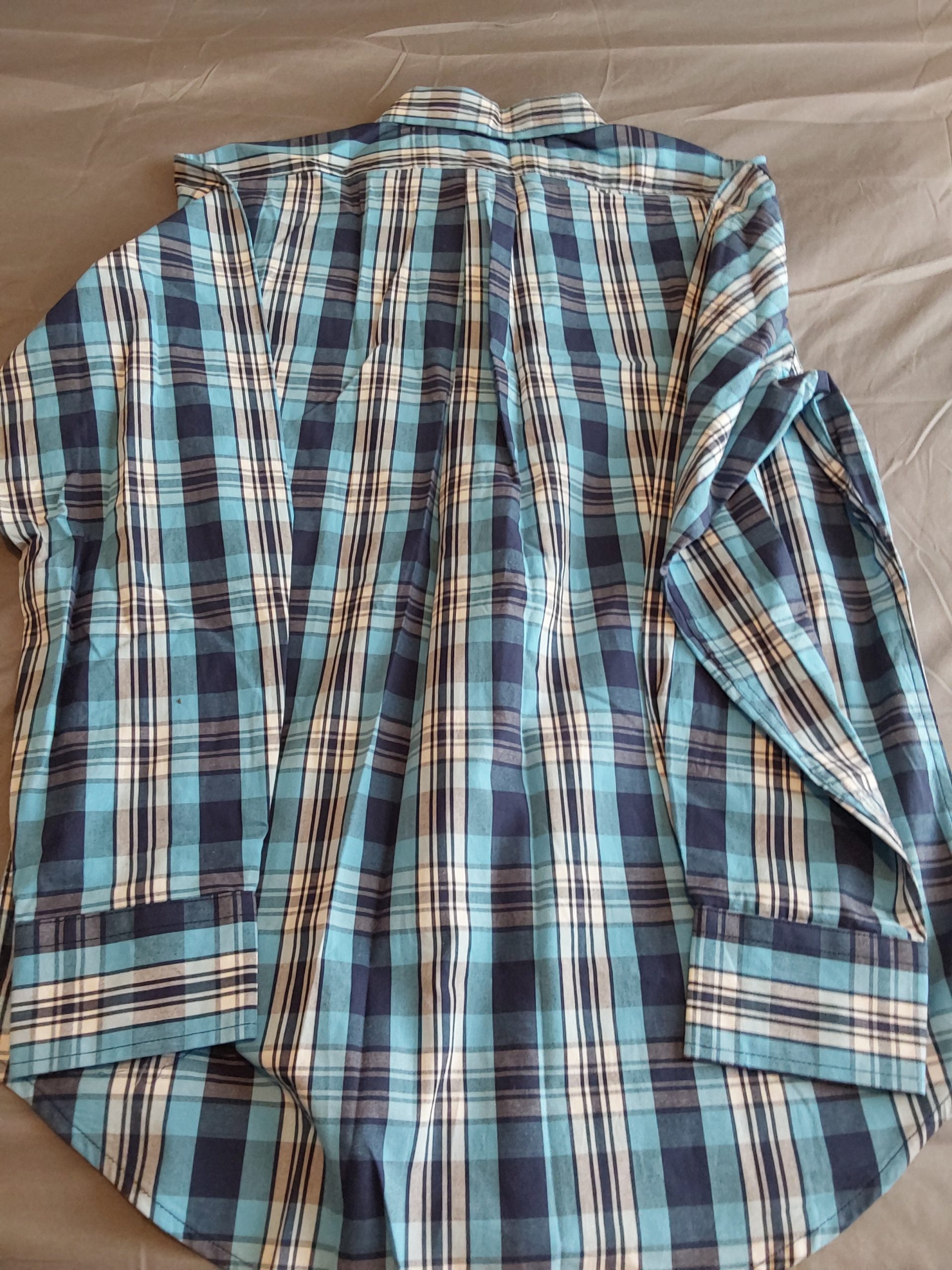 U.S. Polo Assn. Men's Blue & Navy Plaid Shirt Medium New 100% Cotton image 4