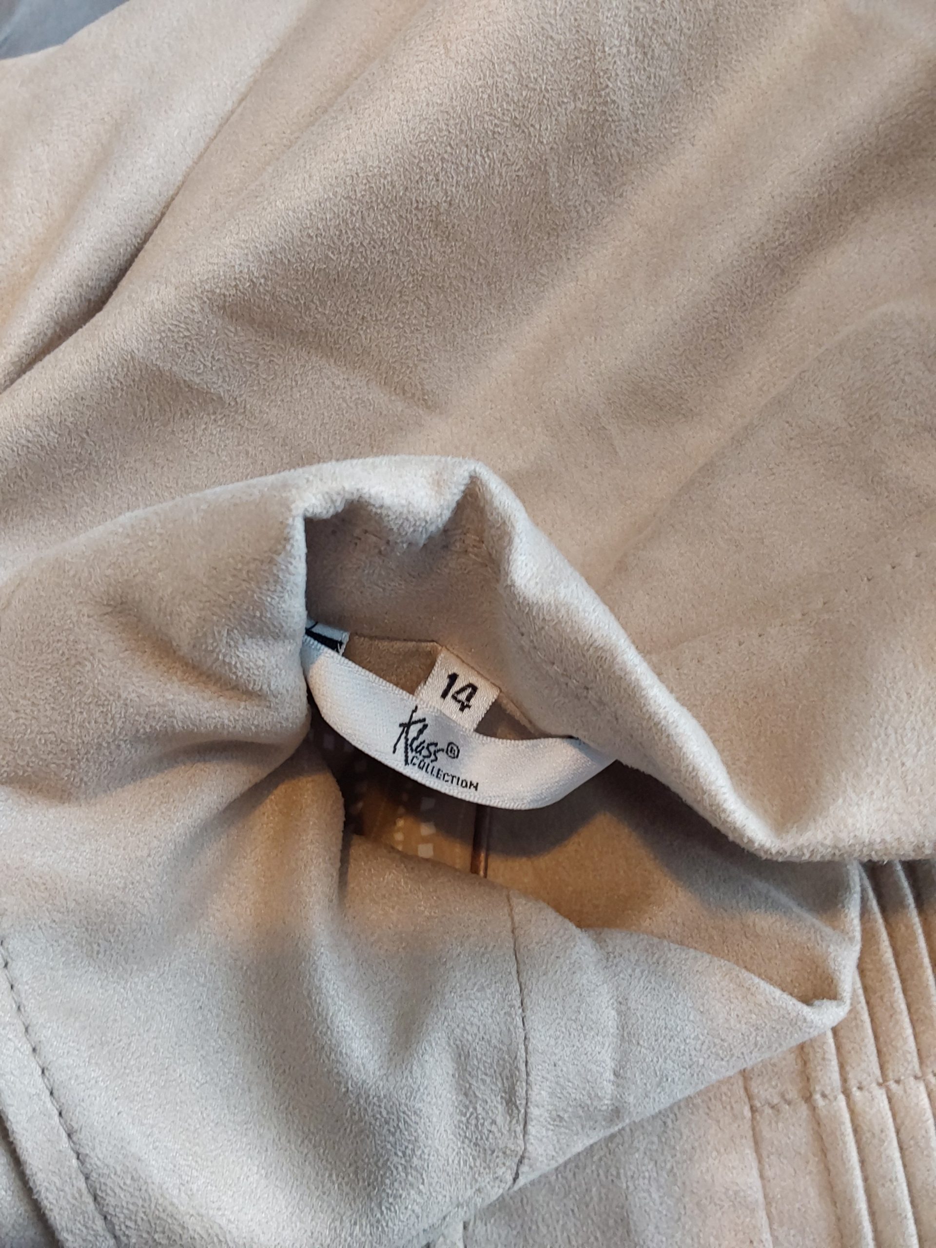Klasson Cream Faux Suede Belted Jacket UK 14 image 4