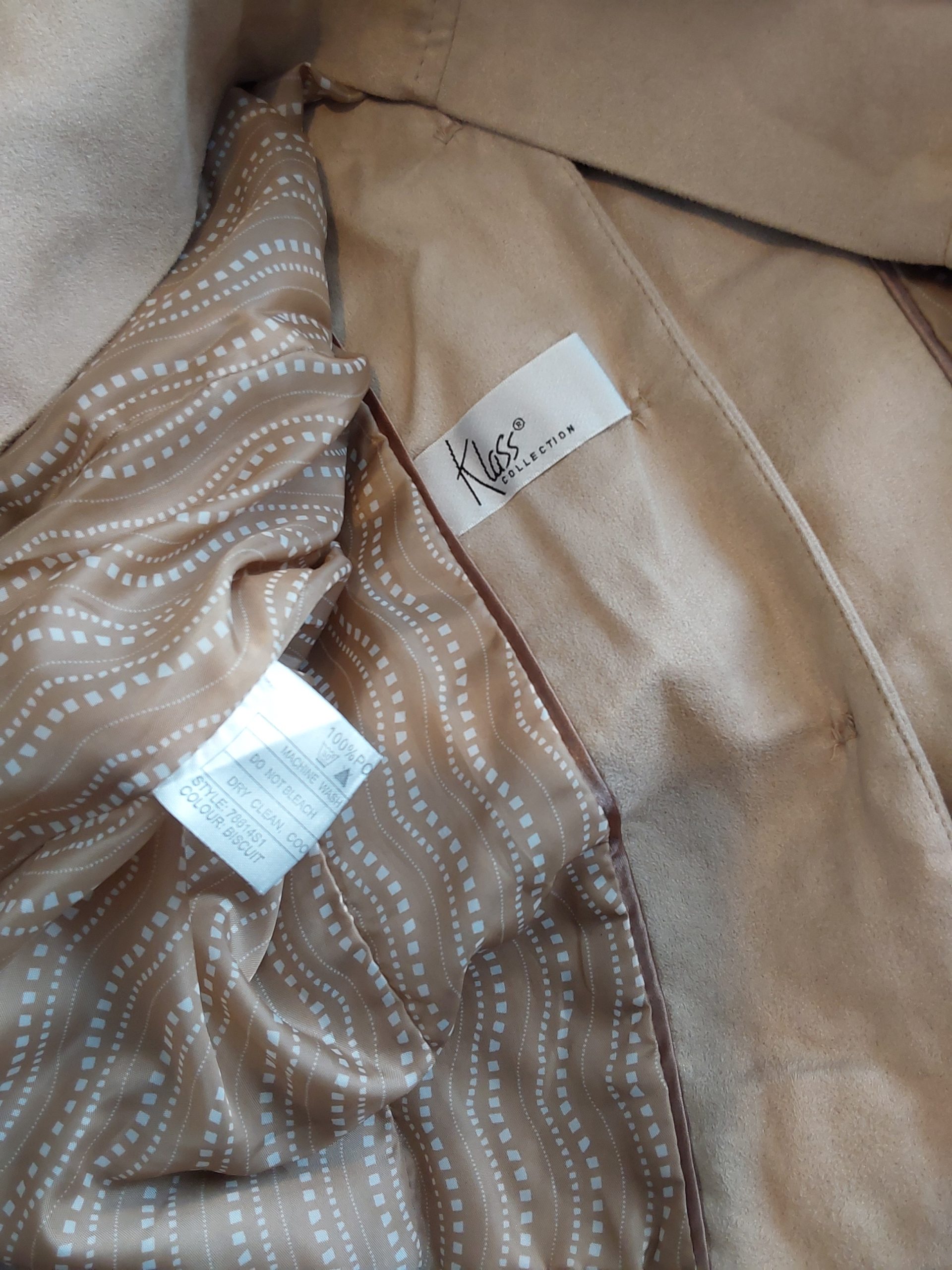 Klasson Cream Faux Suede Belted Jacket UK 14 image 6