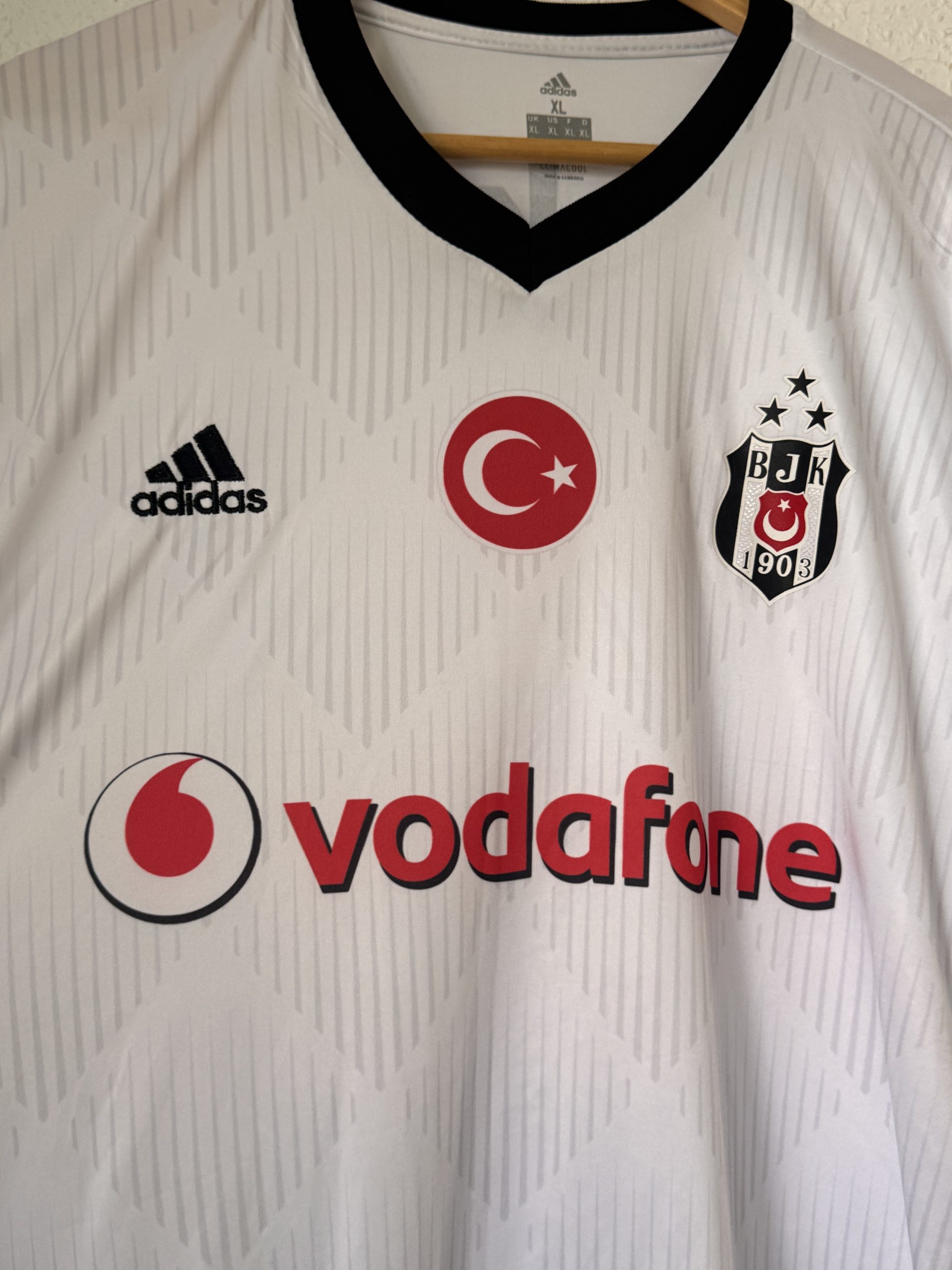 Adidas Men's White & Black Besiktas Football Shirt XL - 3062 image 3