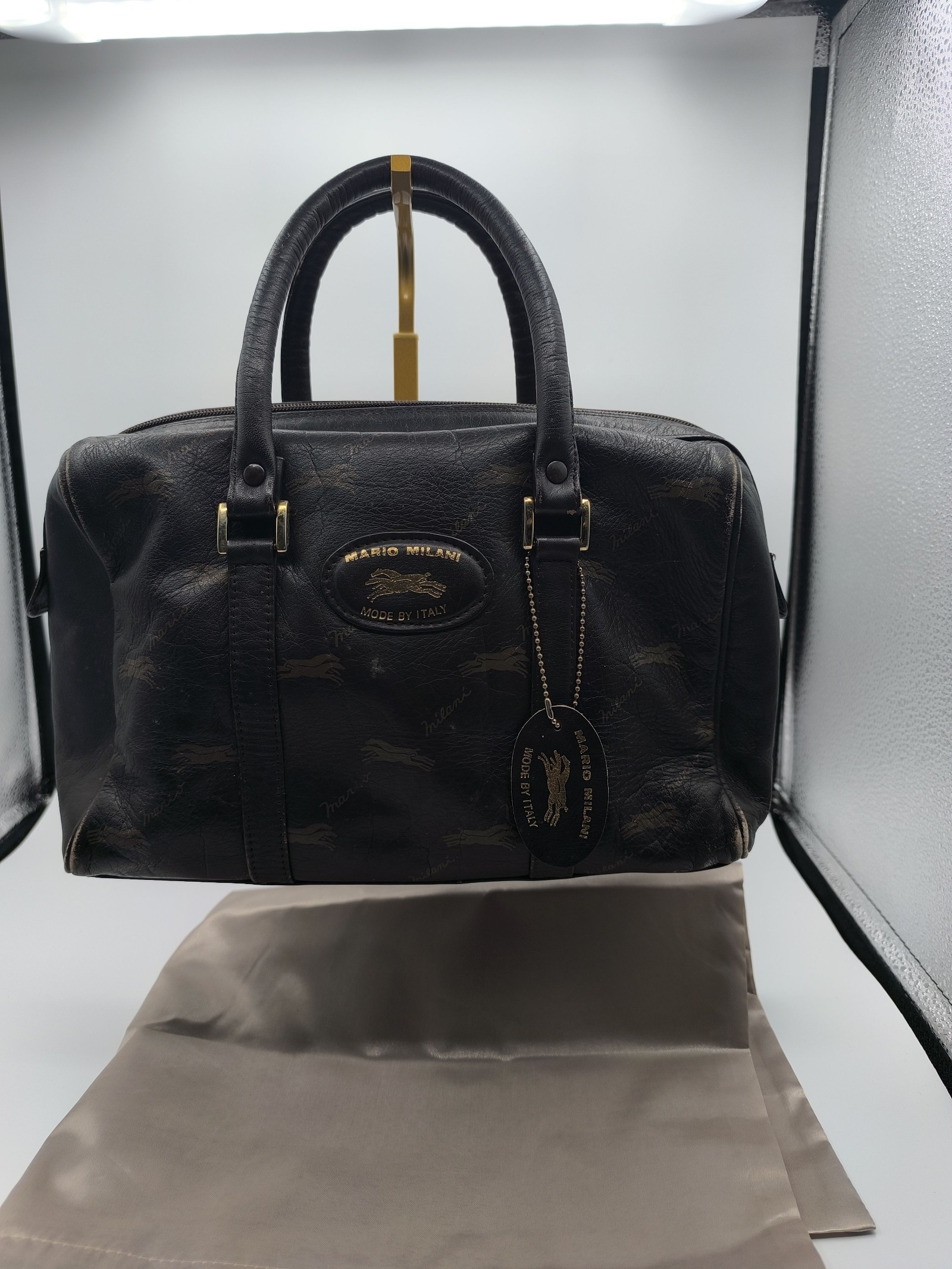 Mario Milani Black Leather Women Handbag Italian Made