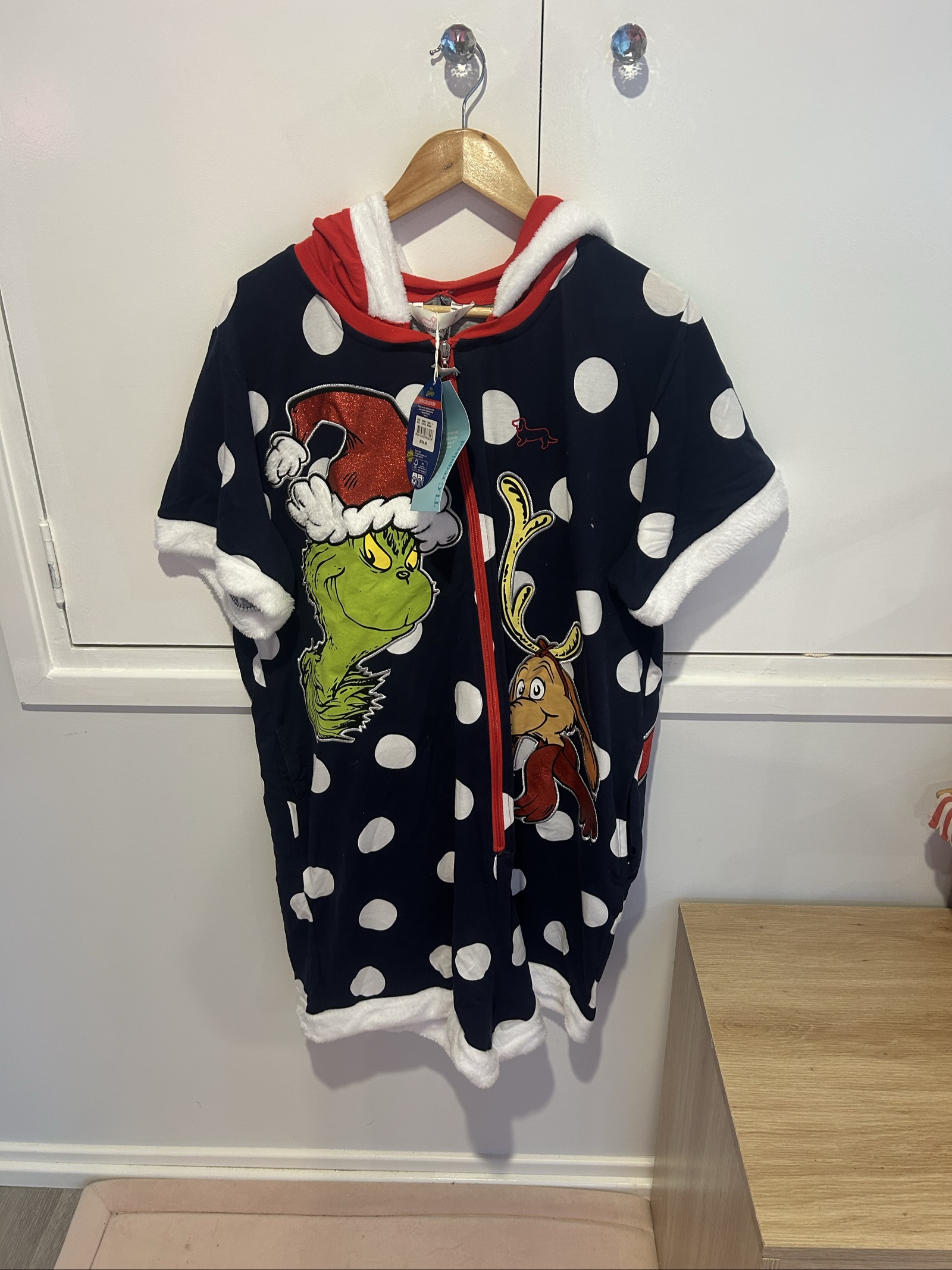 Peter Alexander Multi Grinch Kids' 1+ Christmas Hooded Zip-Up