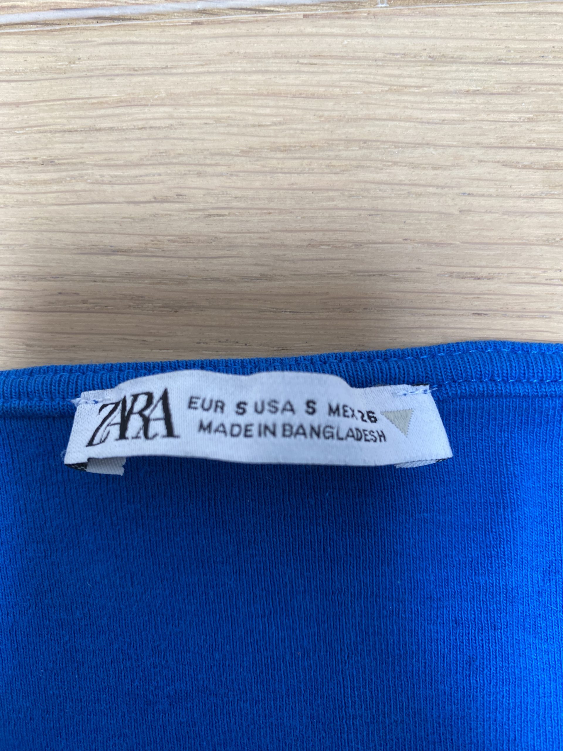 Zara Blue Crop Top Small Square Neck image 3