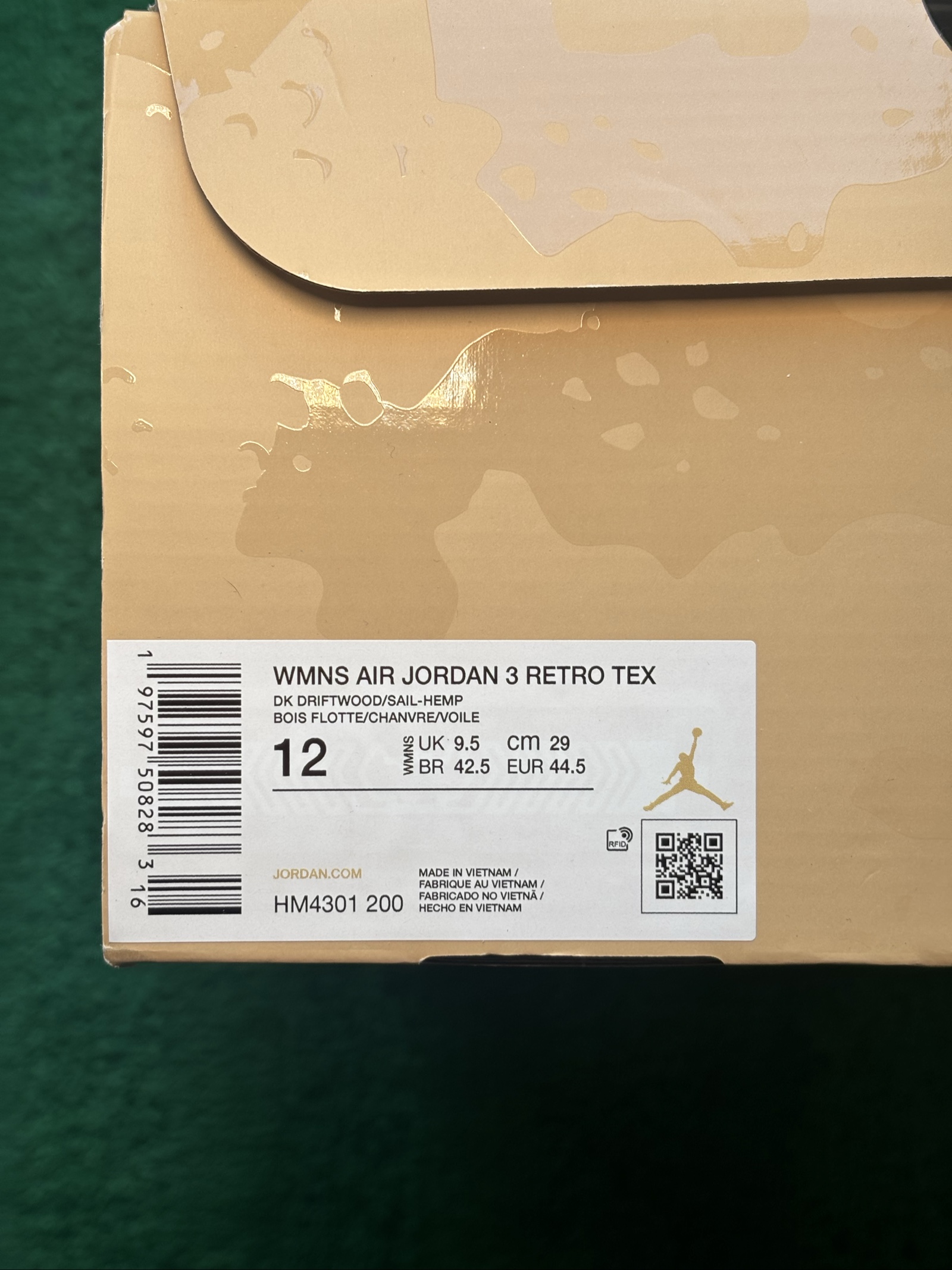 UK 9.5 W Air Jordan 3 Retro Tex | Desert Camo HM4301-200 image 6