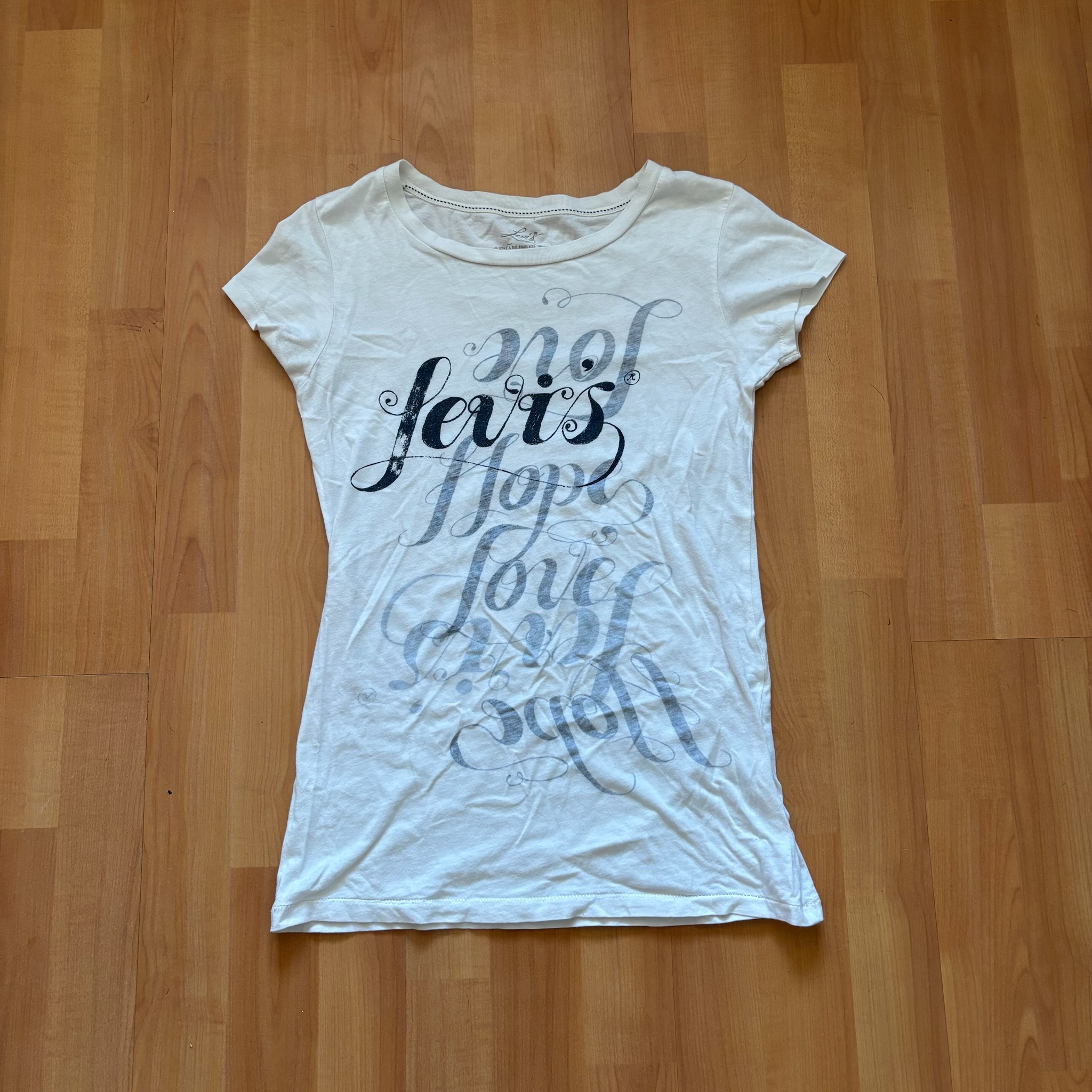 Levi's White & Navy Reversible Women's T-Shirt XS