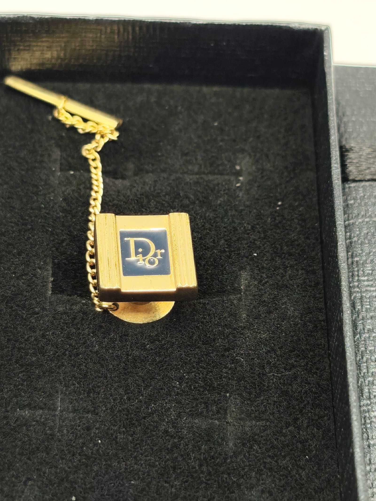Dior Men Gold Tone Tie Clip with Chain Other image 2