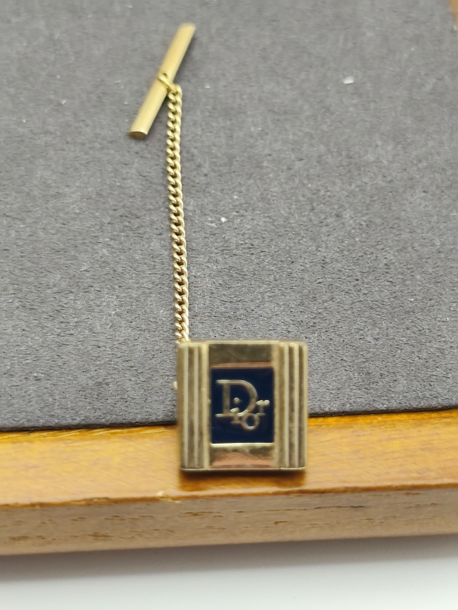 Dior Men Gold Tone Tie Clip with Chain Other image 3