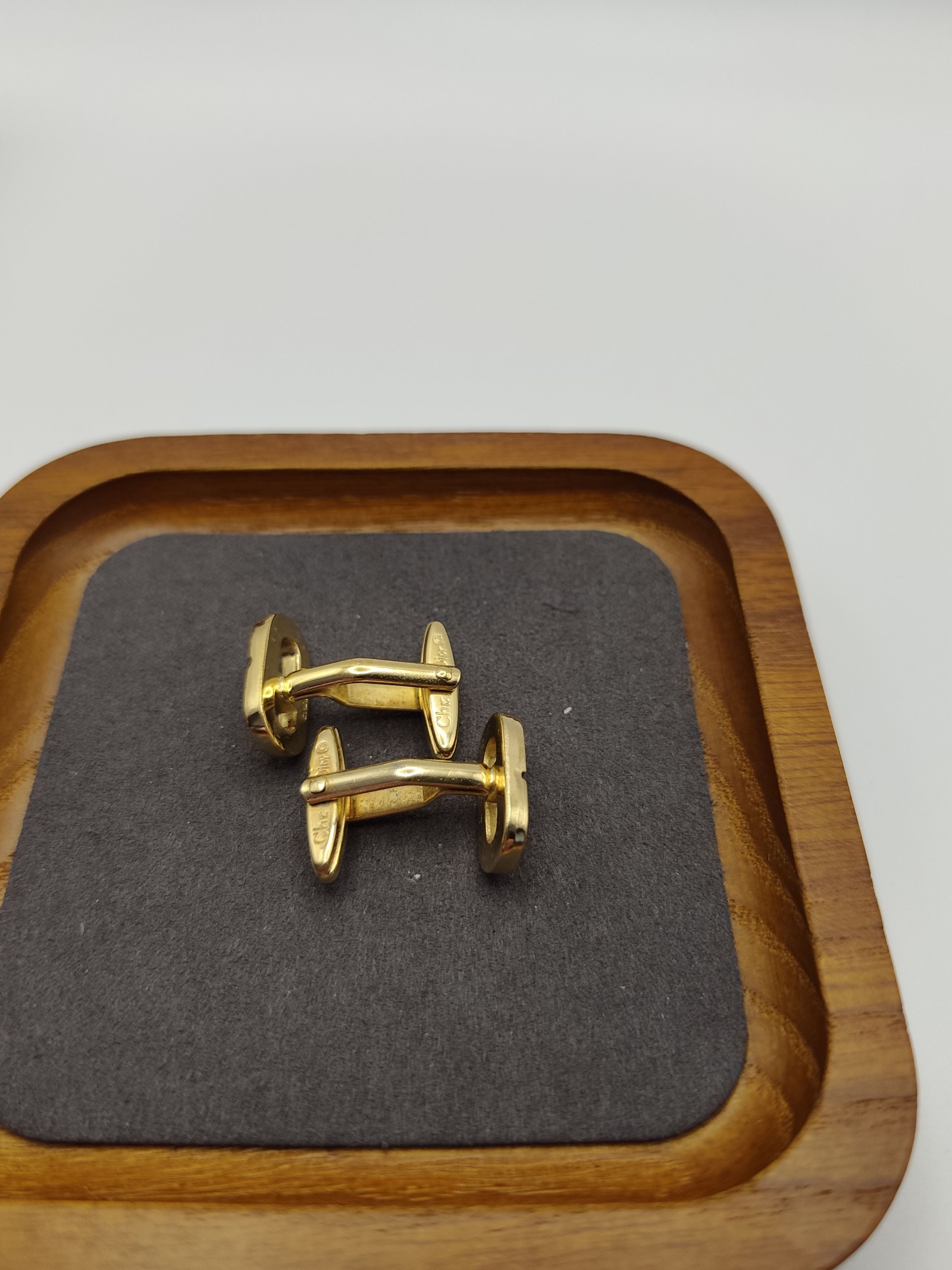 Christian Dior Men's Gold & Crystal CD Logo Cufflinks image 7