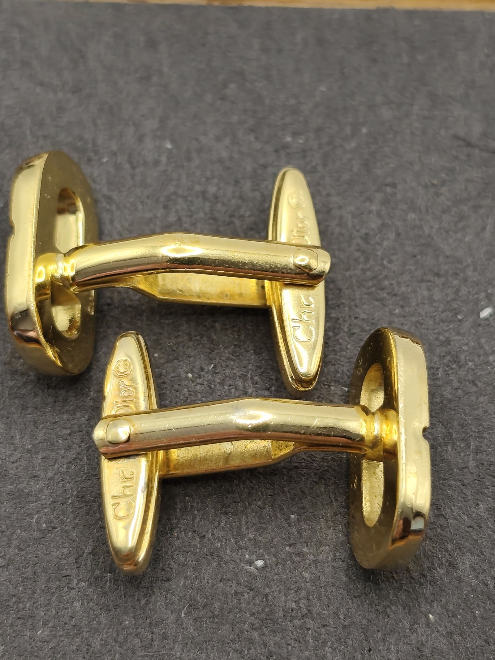 Christian Dior Men's Gold & Crystal CD Logo Cufflinks image 8