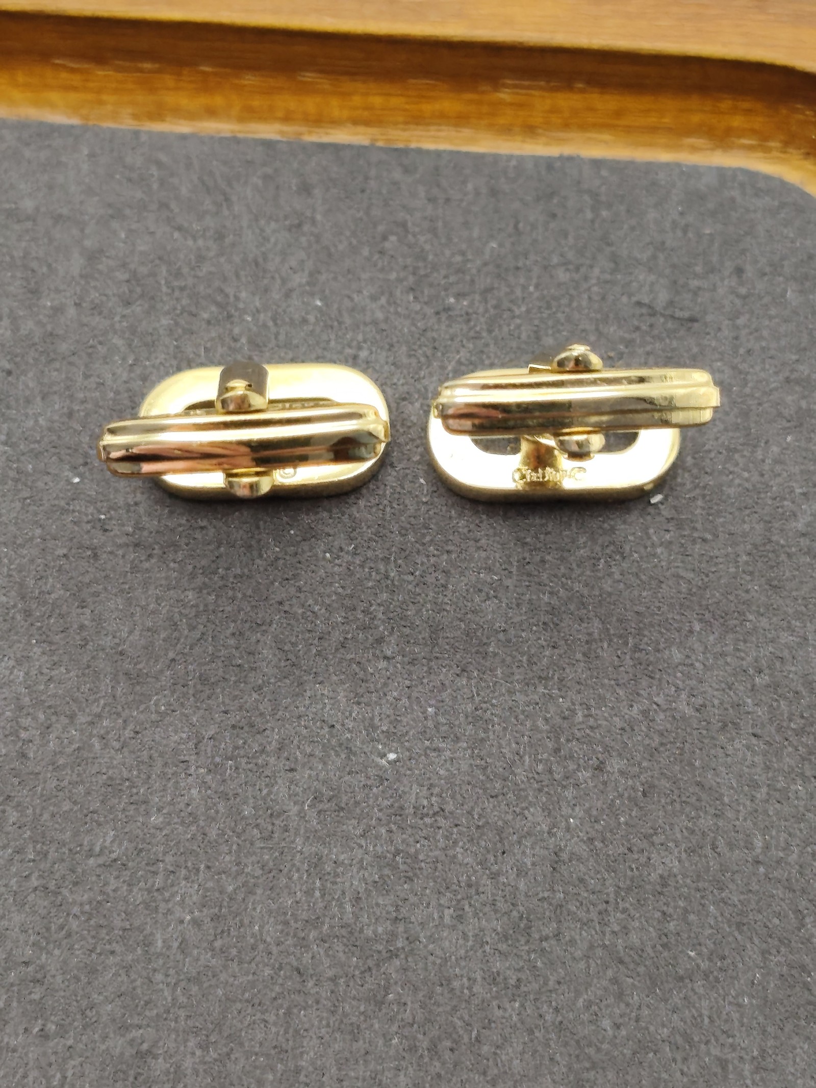 Christian Dior Men's Gold & Crystal CD Logo Cufflinks image 9